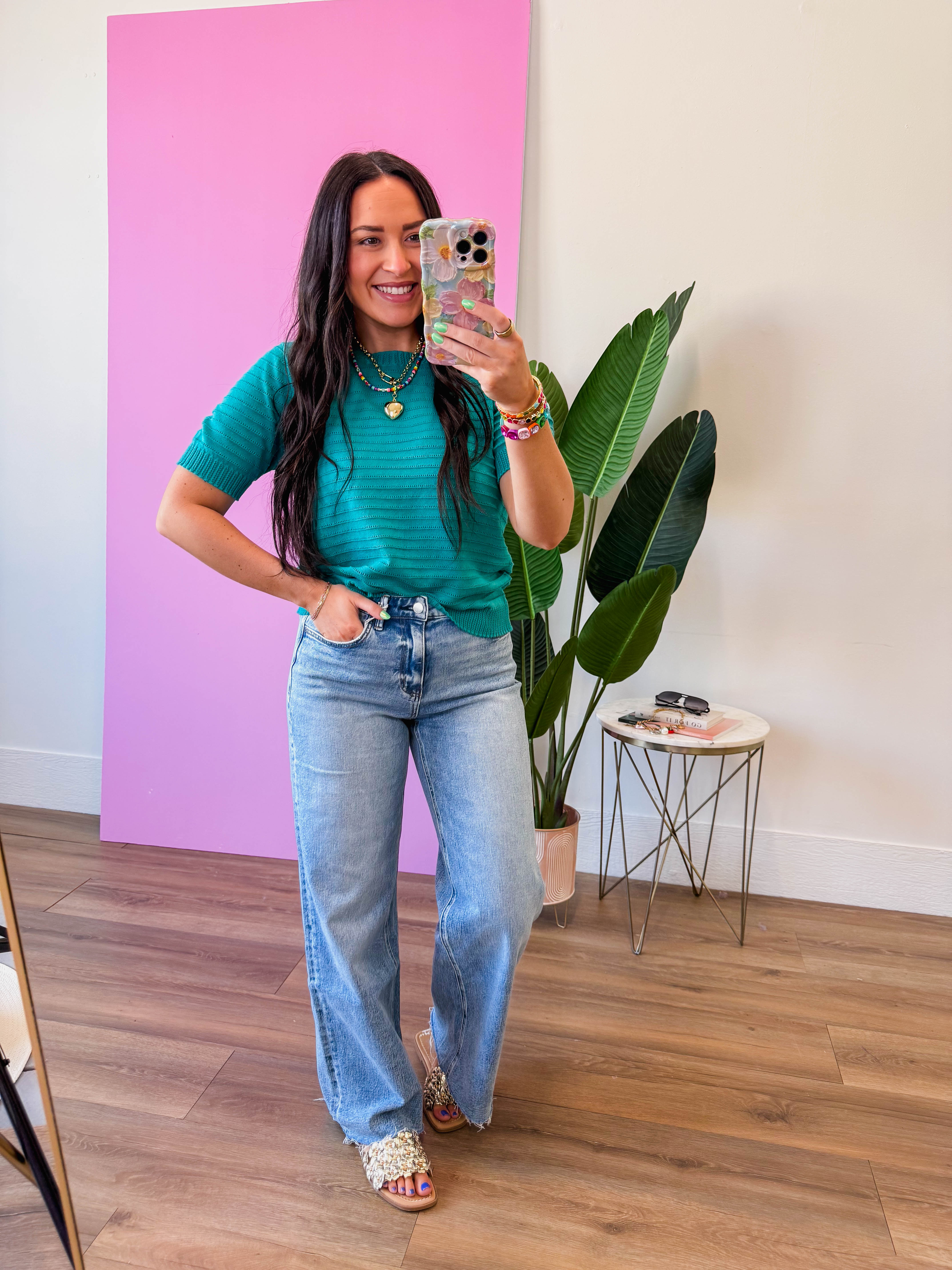 Mallory Knit Top-Dark Jade - Image 10