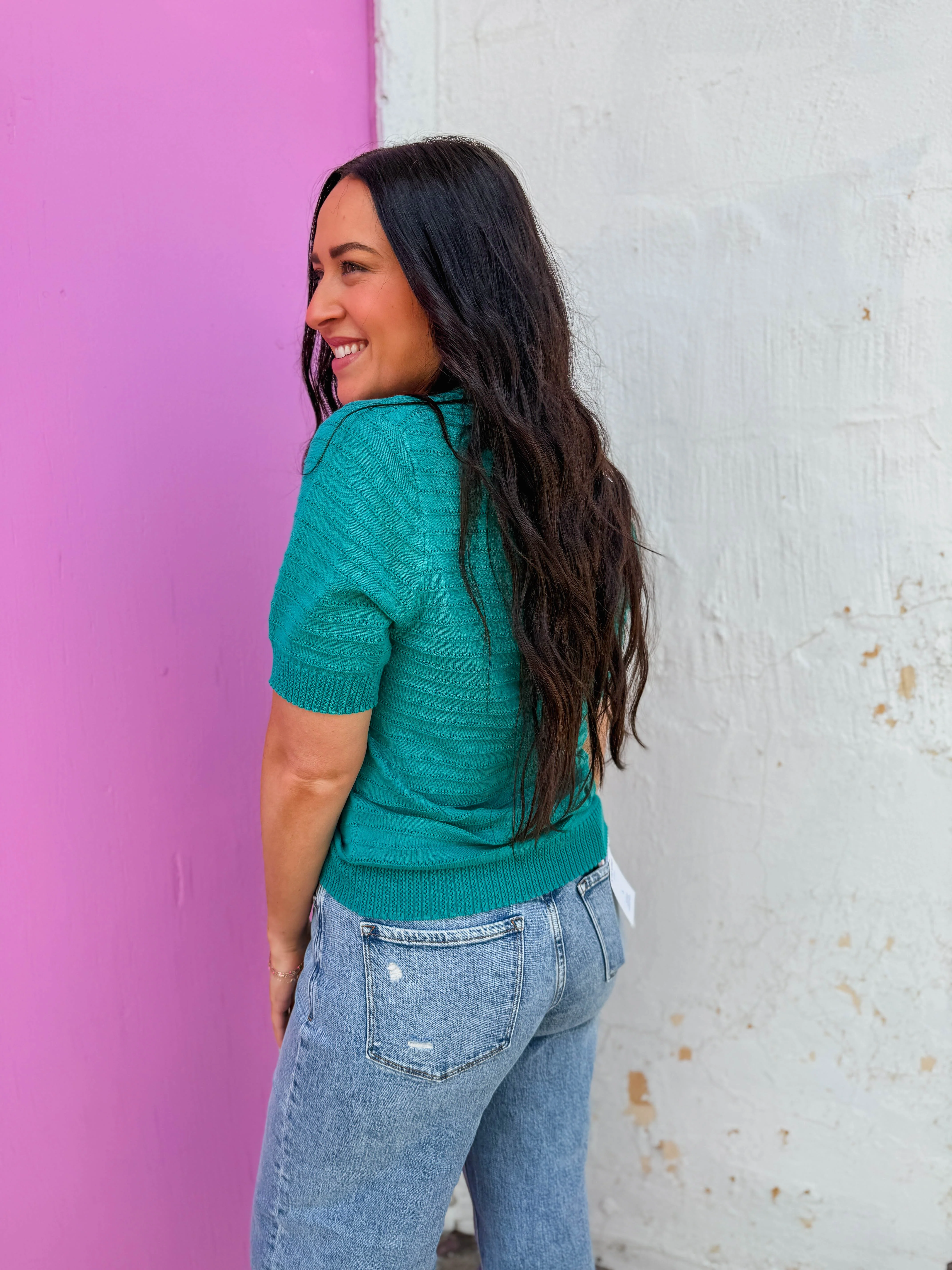 Mallory Knit Top-Dark Jade - Image 8