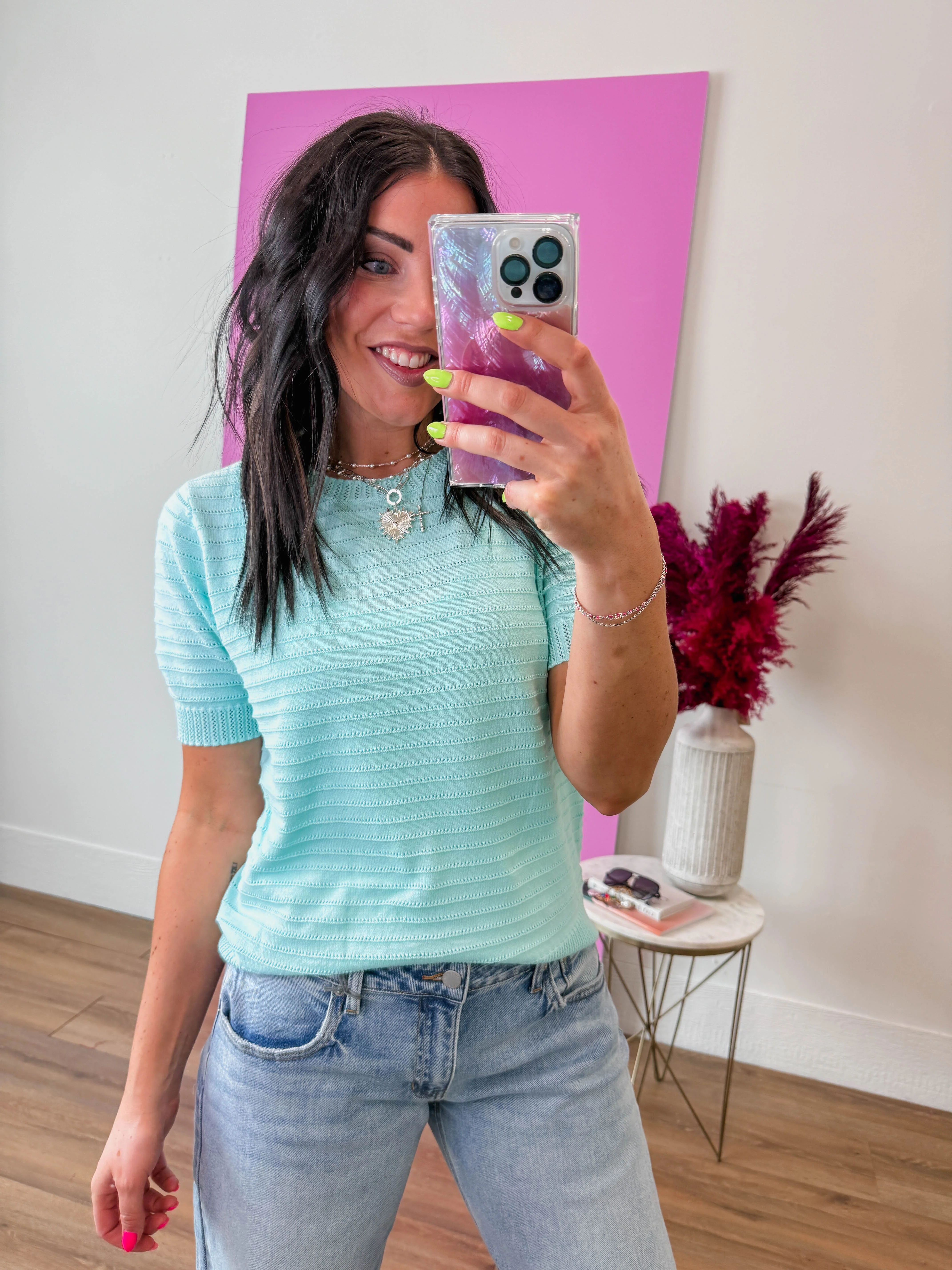 Mallory Knit Top-Mint - Image 3