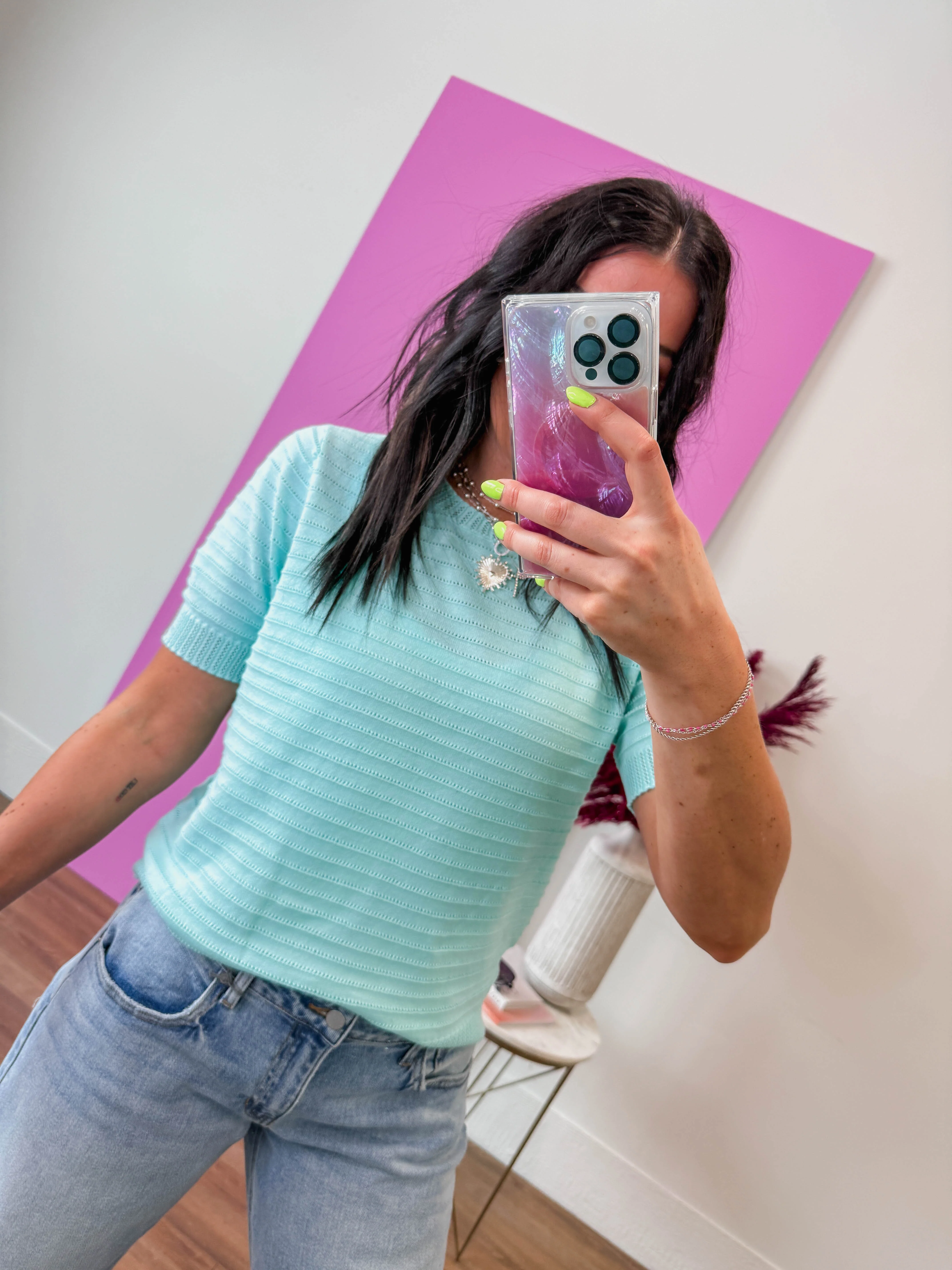 Mallory Knit Top-Mint - Image 6