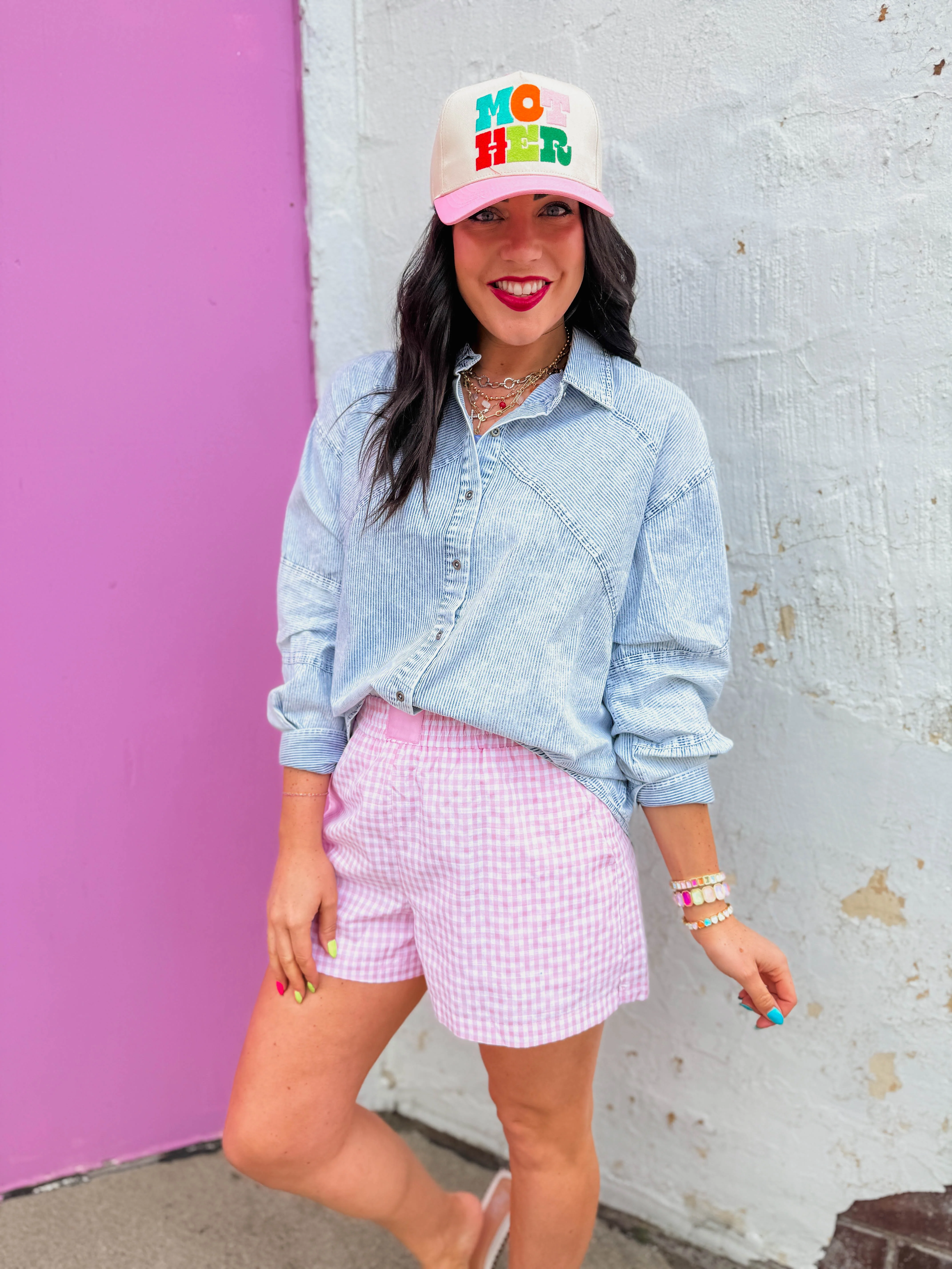 Margaret Button Down Top-Light Indigo - Image 5