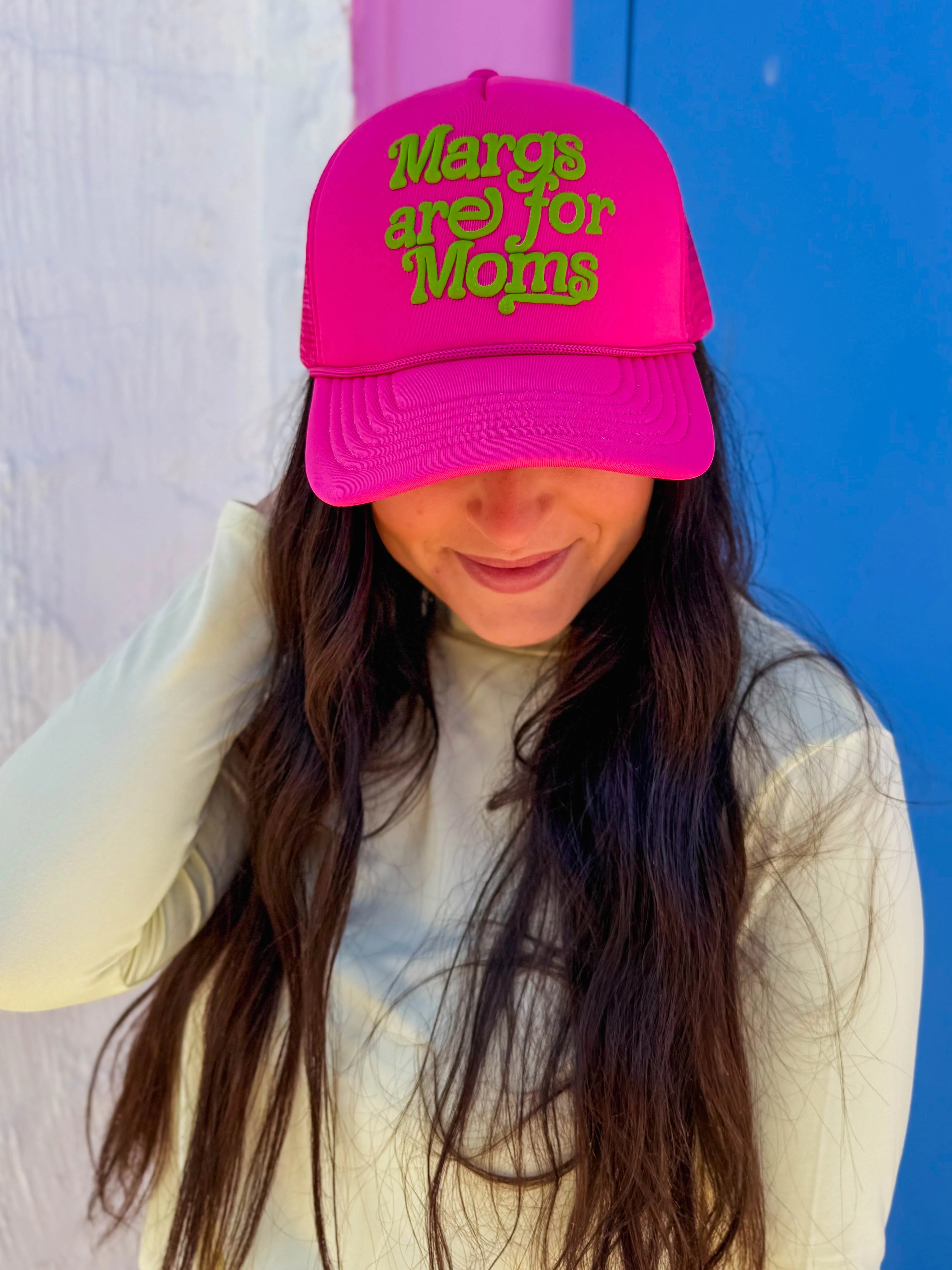Margs Are For Moms Trucker Hat-Pink