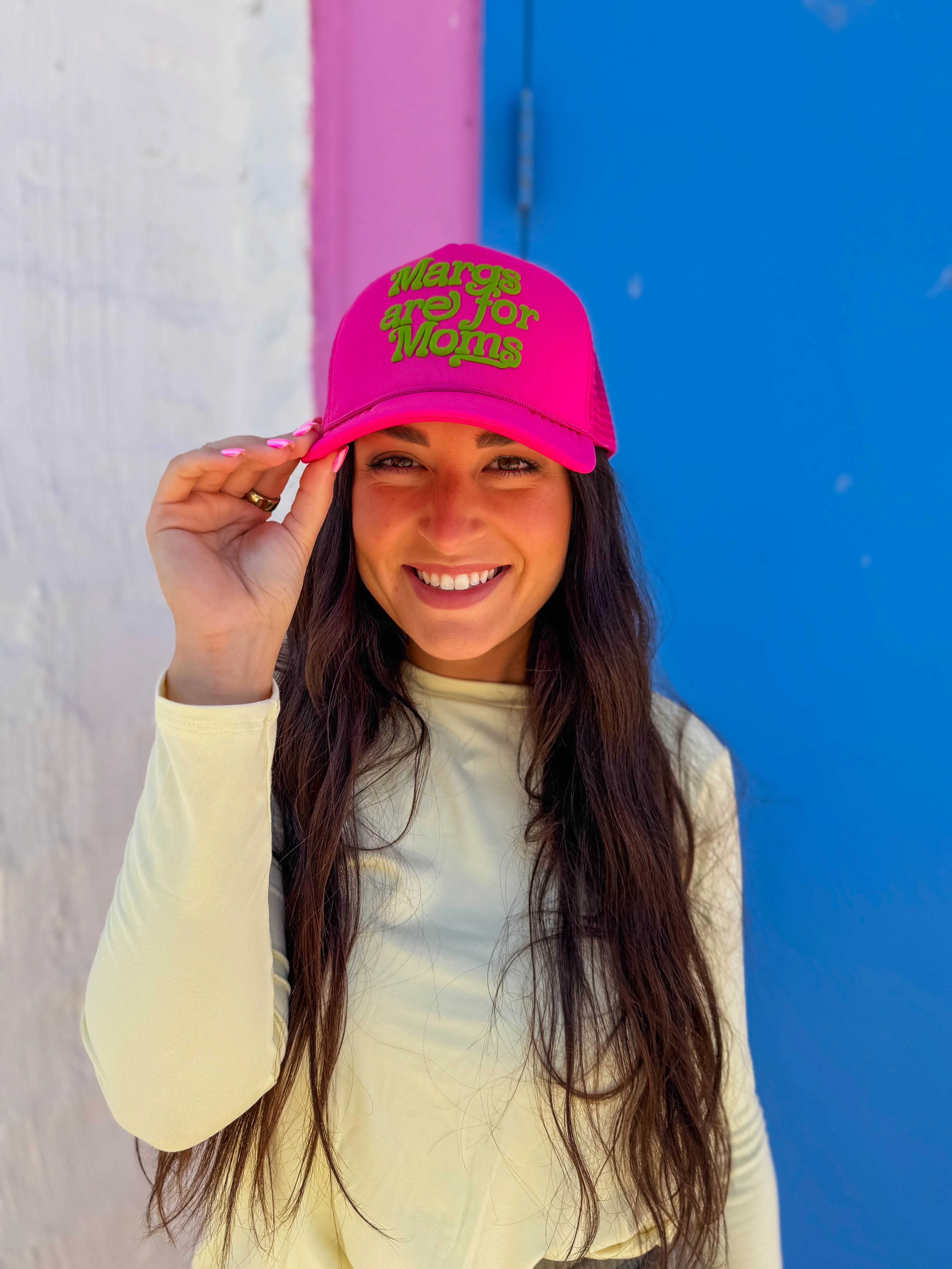 Margs Are For Moms Trucker Hat-Pink - Image 3