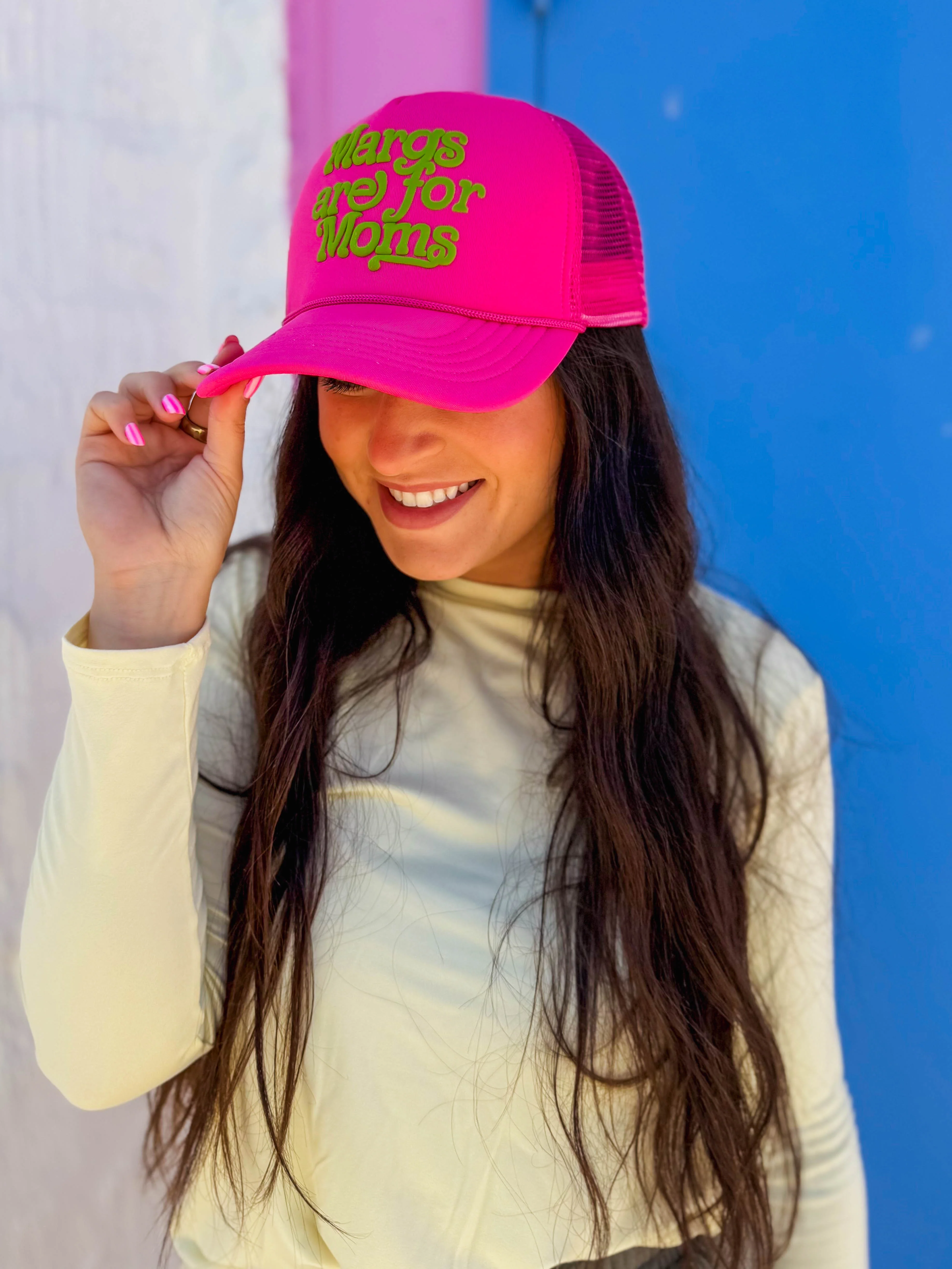 Margs Are For Moms Trucker Hat-Pink - Image 4