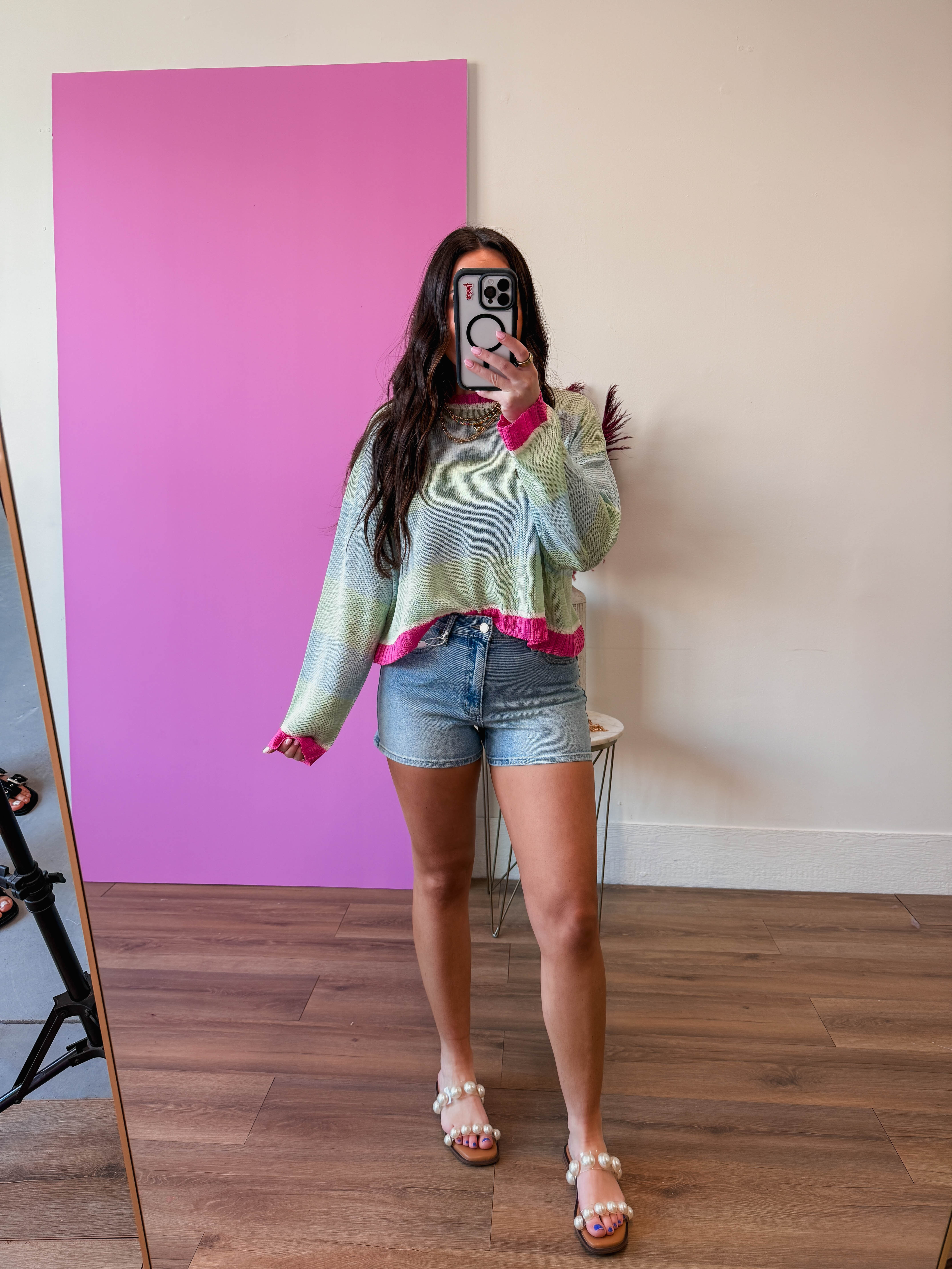 Marlie High Rise Denim Shorts - Image 10