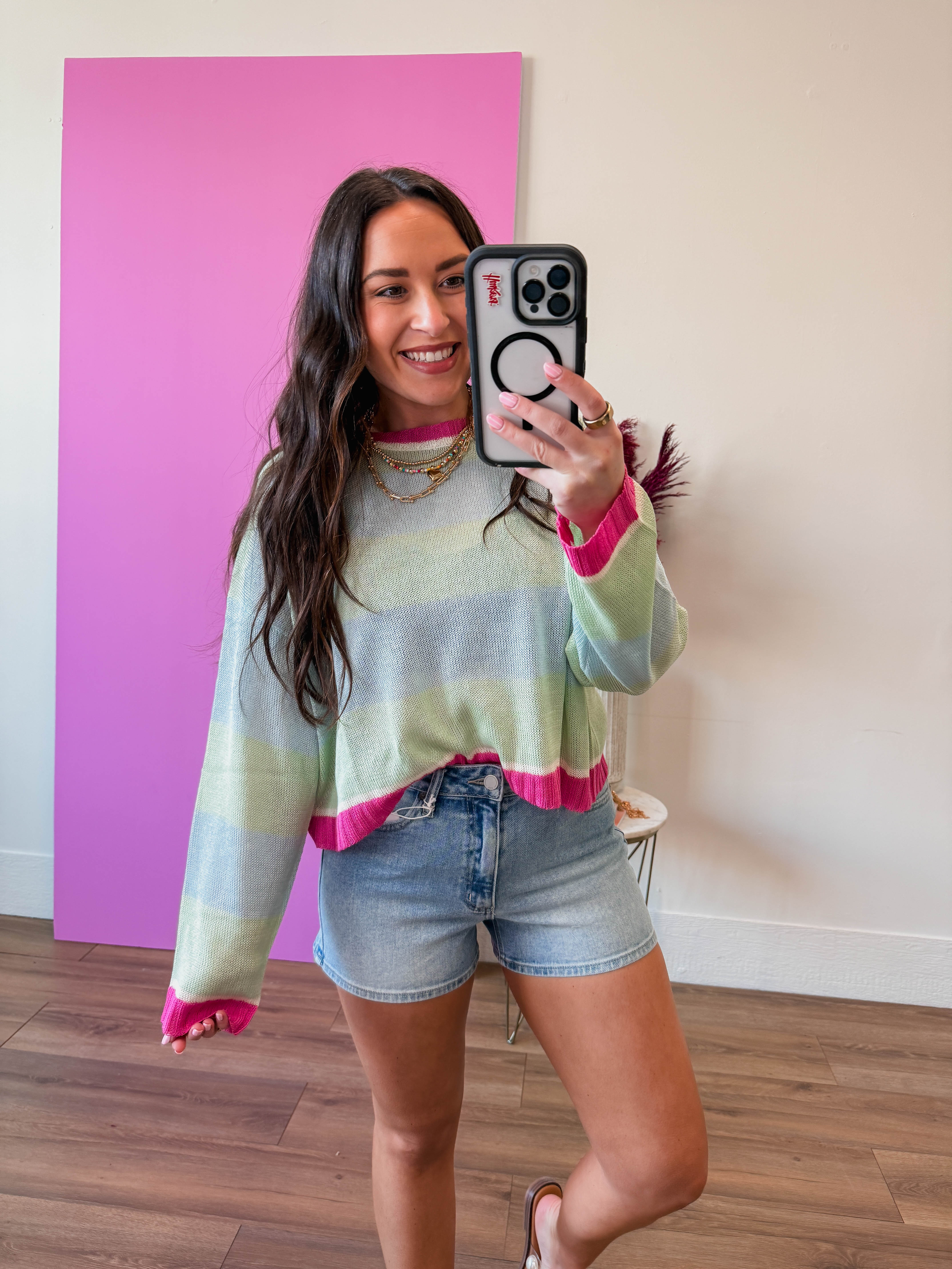 Marlie High Rise Denim Shorts - Image 7