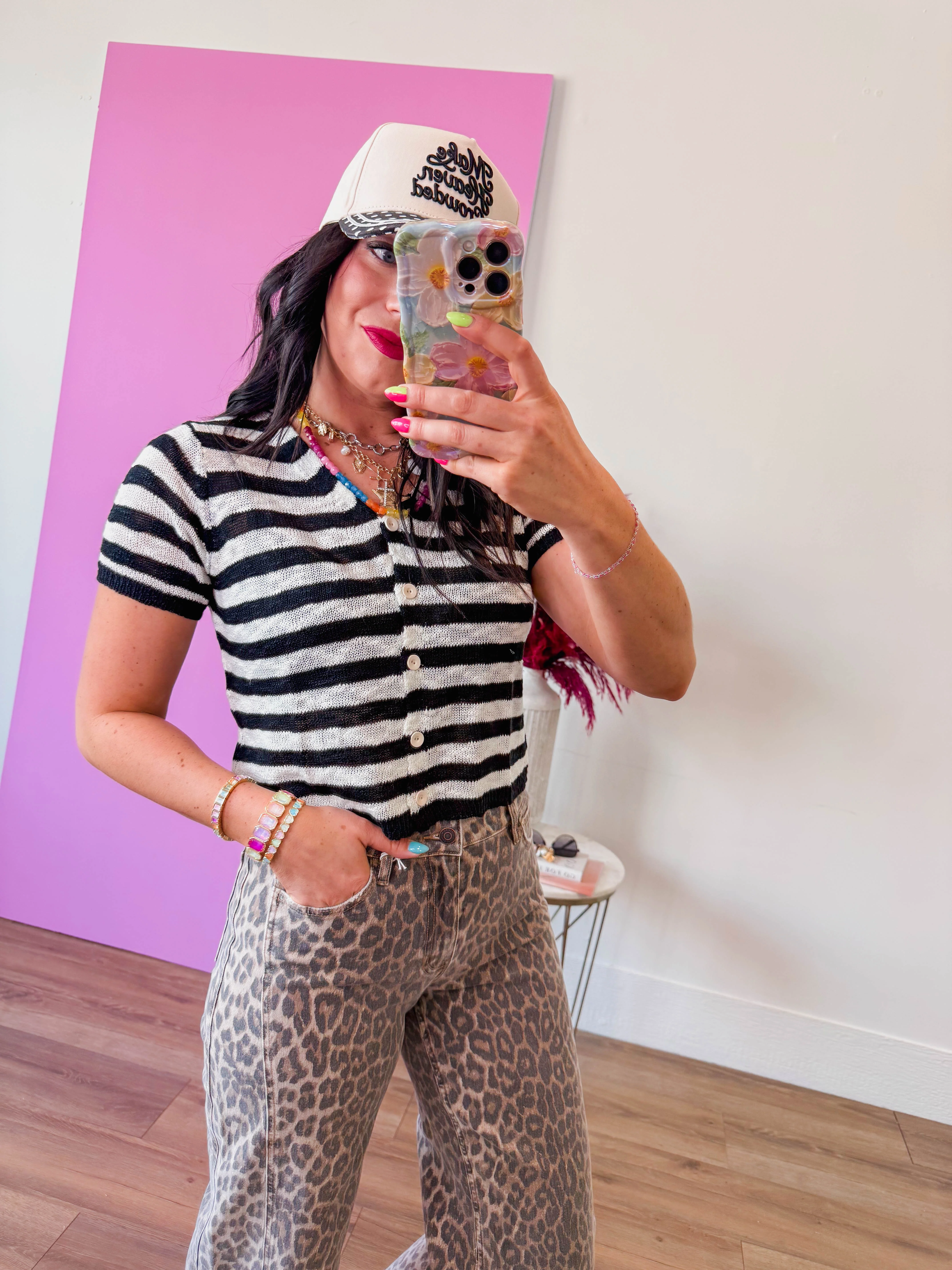 Masyn Striped Knit Top - Image 21