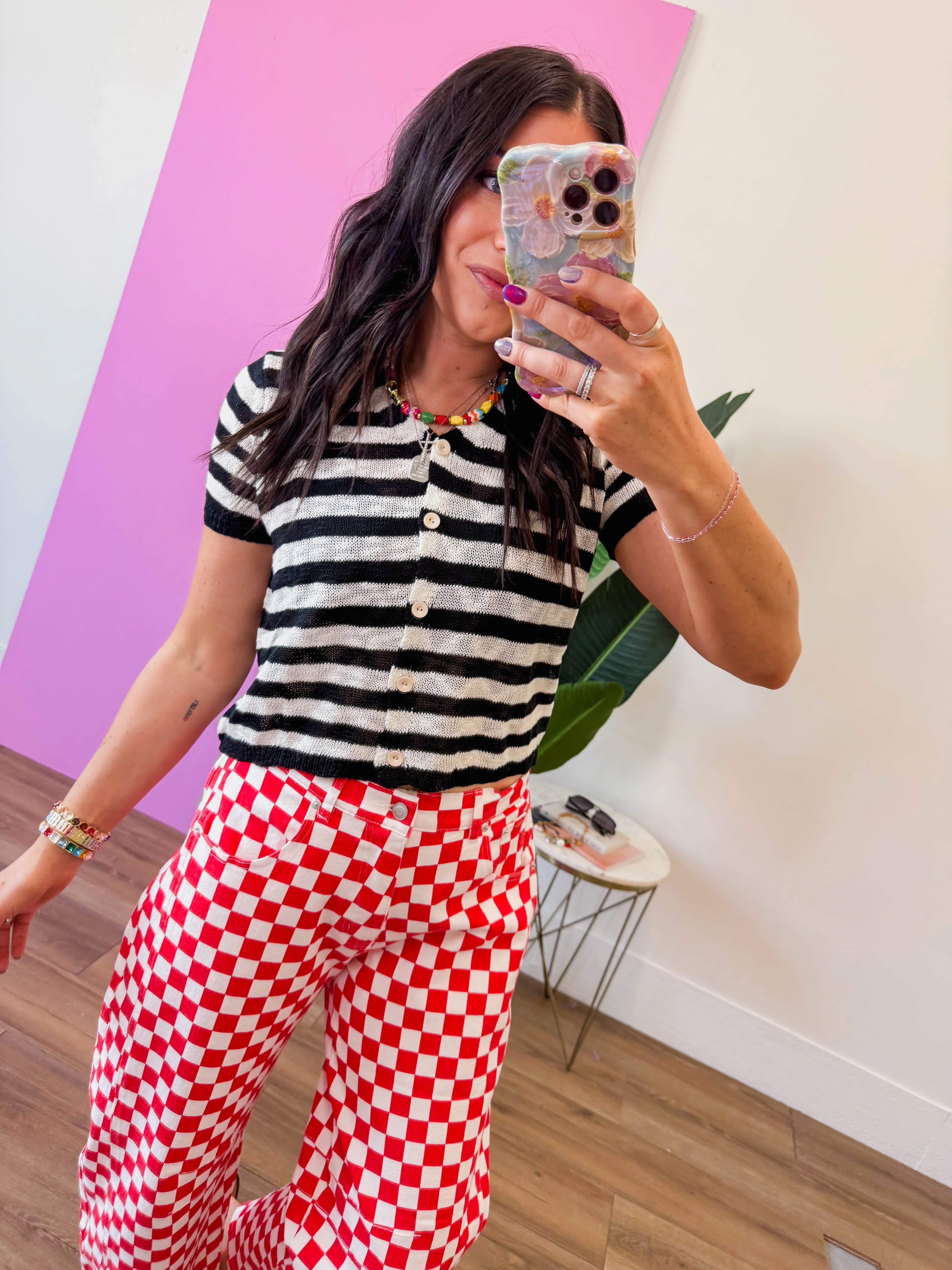 Masyn Striped Knit Top - Image 9