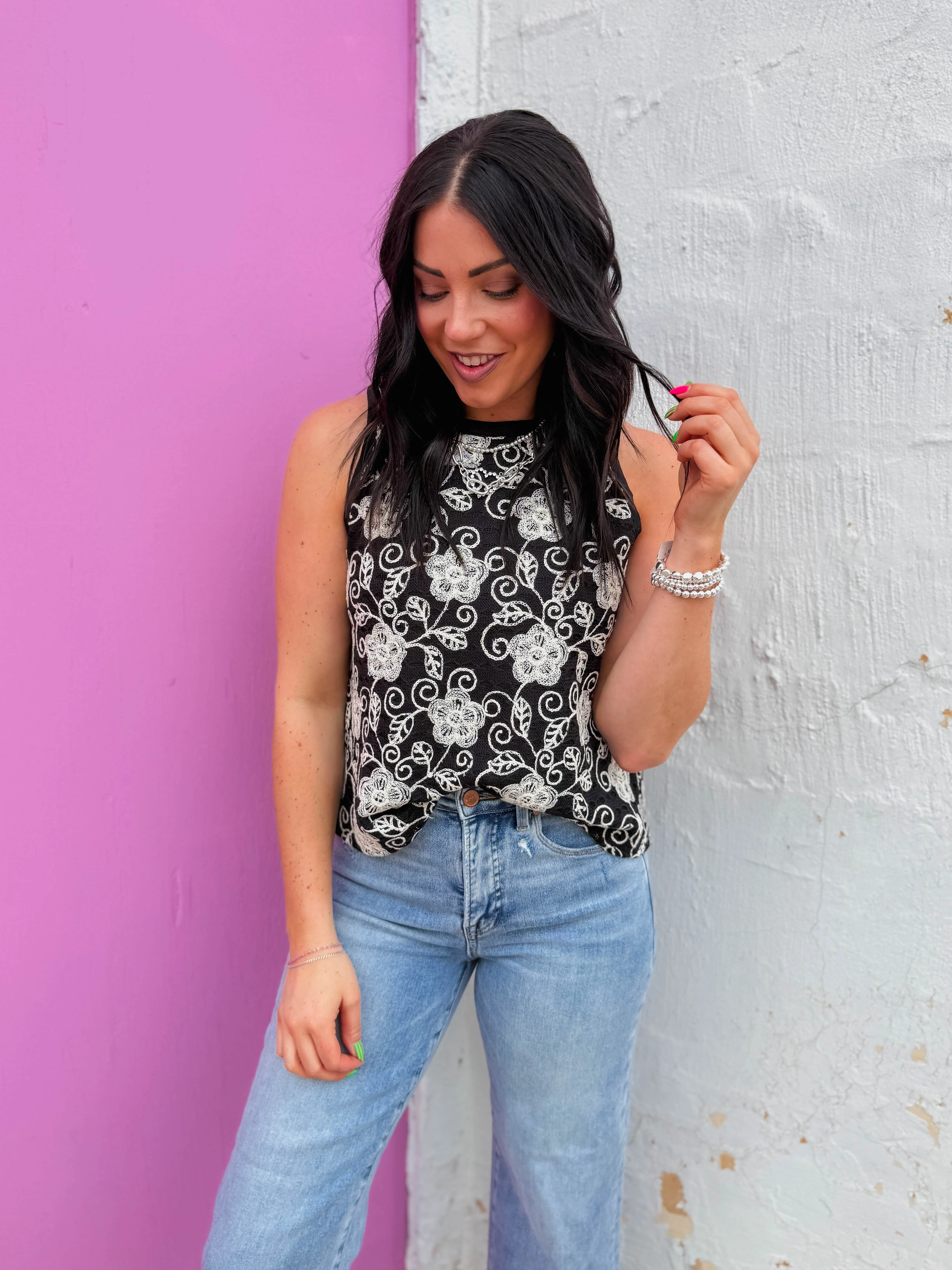 Mattie Floral Embroidered Tank - Image 3