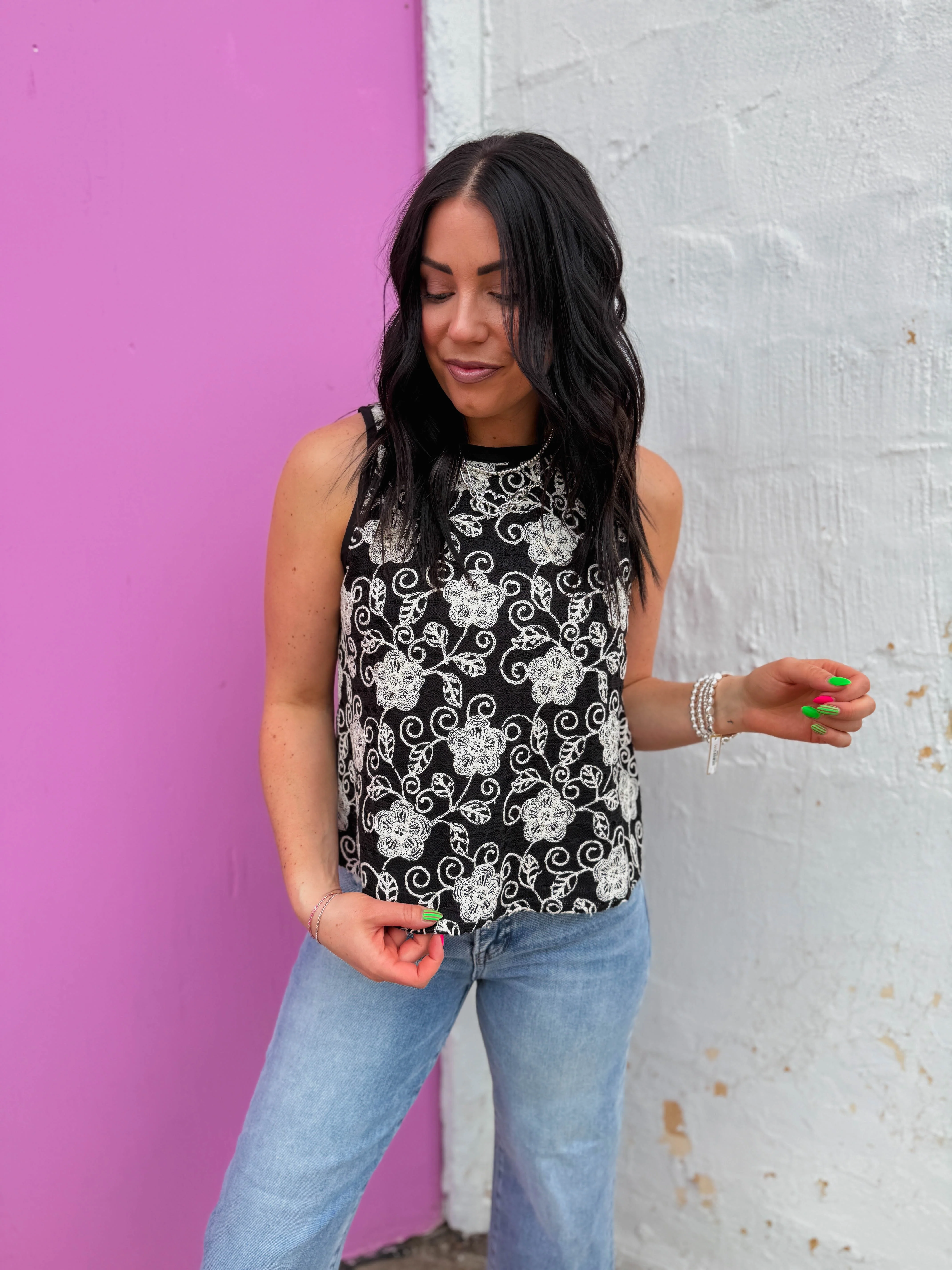 Mattie Floral Embroidered Tank - Image 4