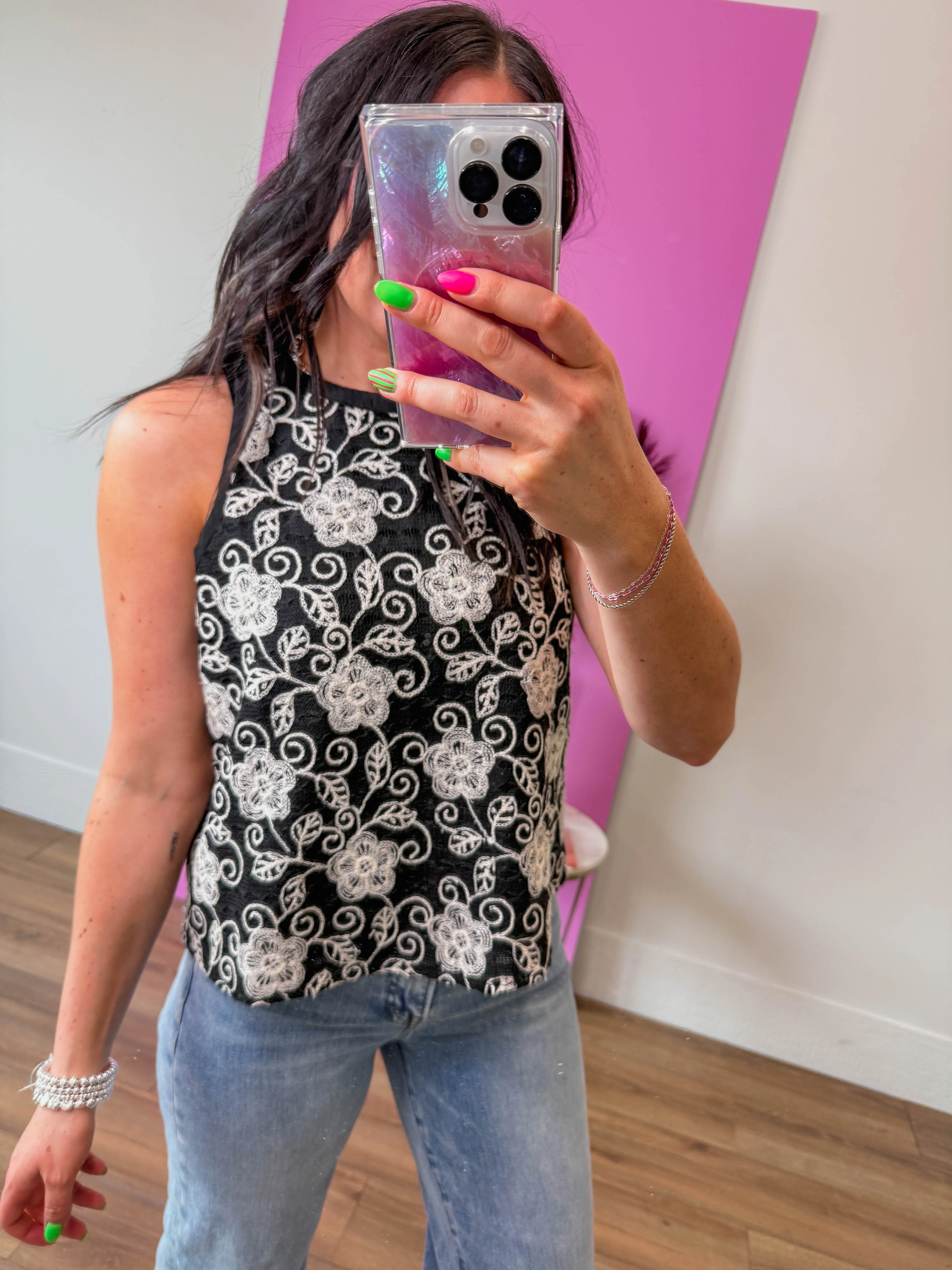 Mattie Floral Embroidered Tank - Image 6