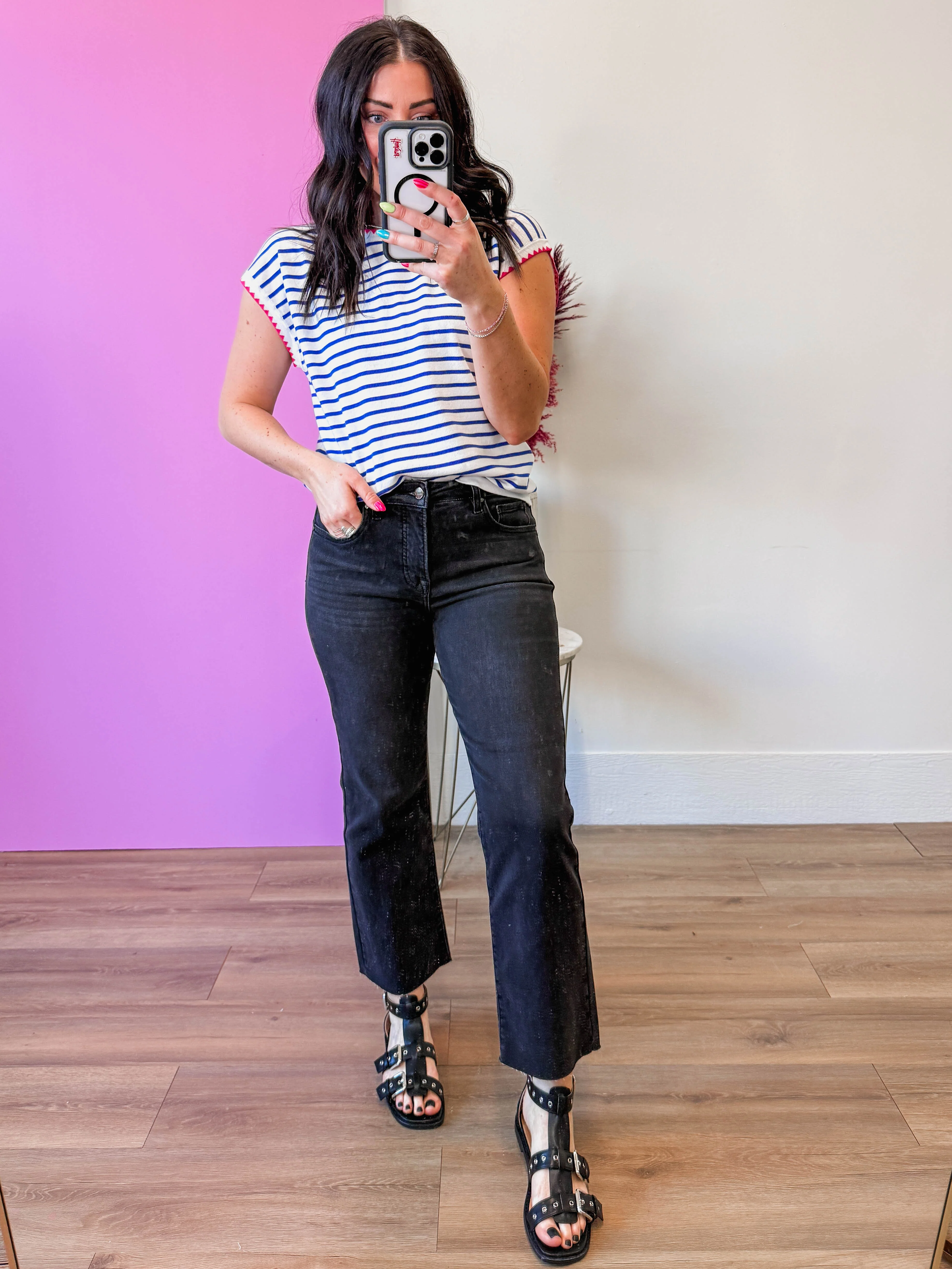Melanie Striped Top-Royal - Image 11