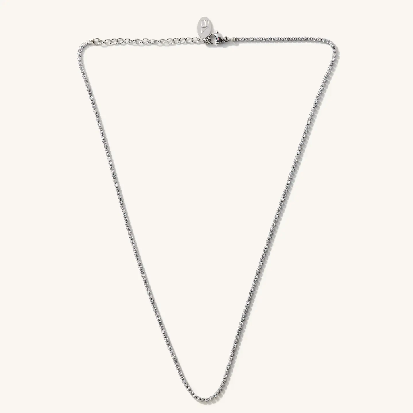 Micro Tennis Necklace-Silver - Waterproof - Image 2