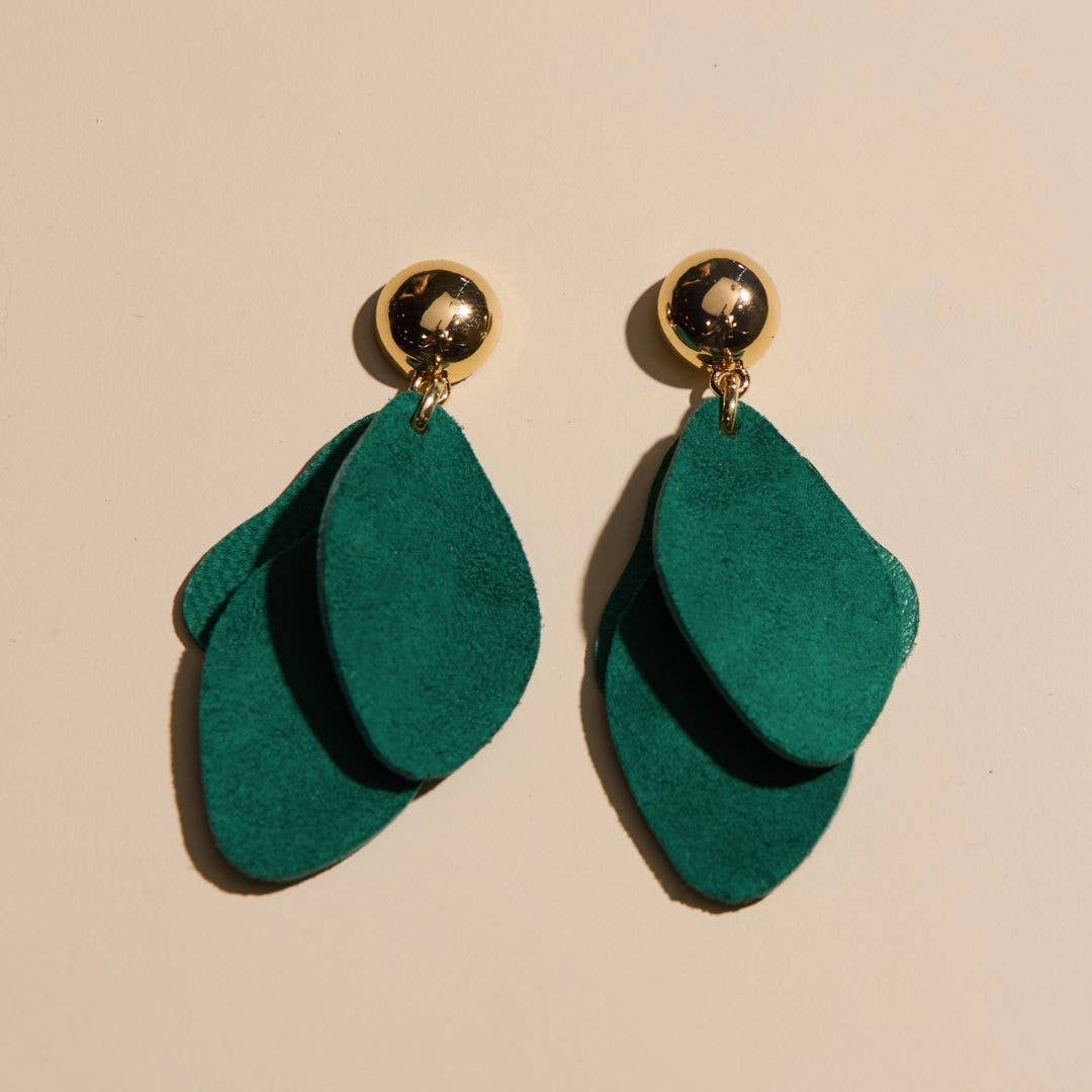 Nickel & Suede - Weston Earrings-Mistletoe Suede/Gold - Image 3