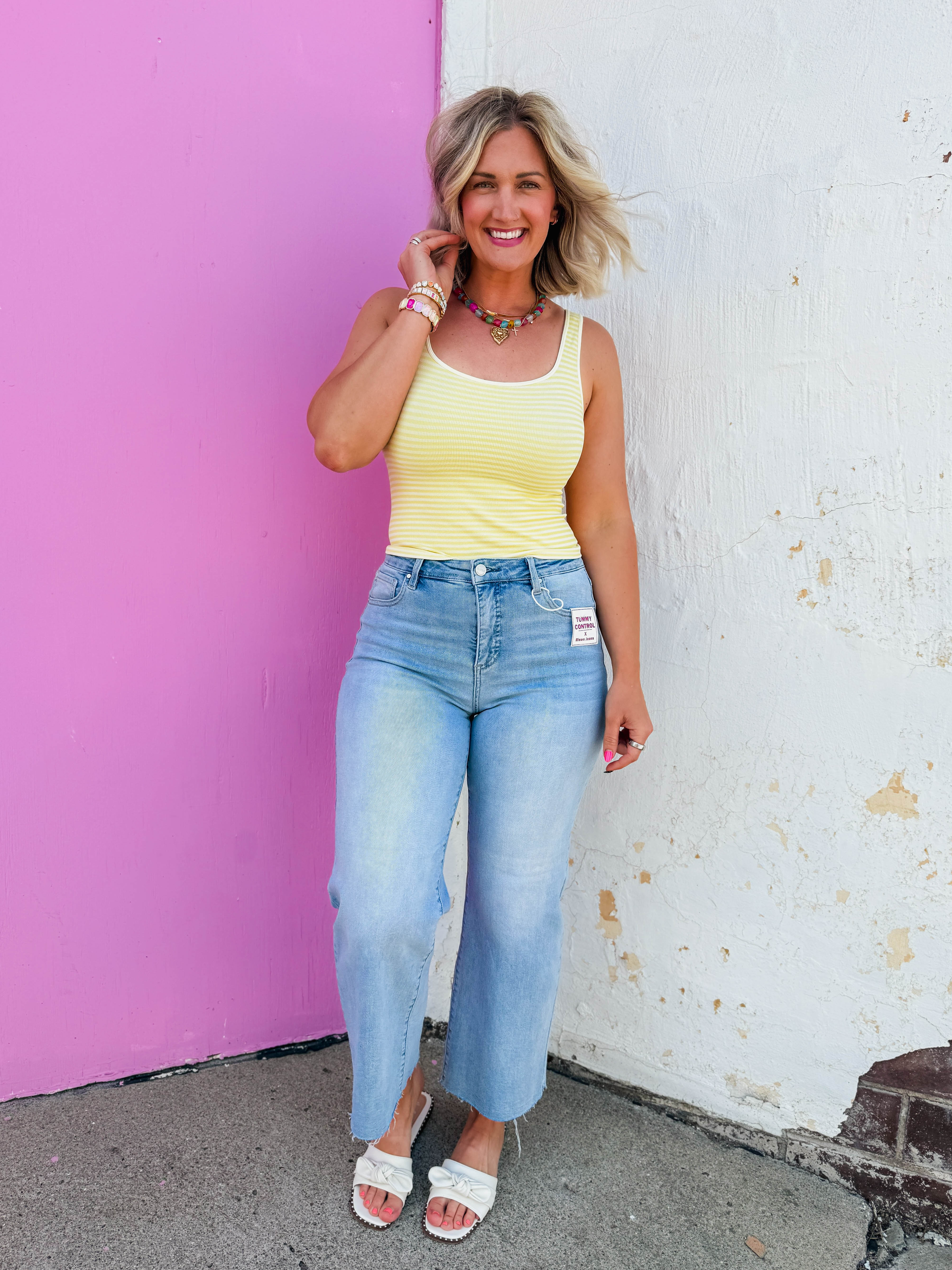 Monroe Striped Tank-Yellow - Image 4