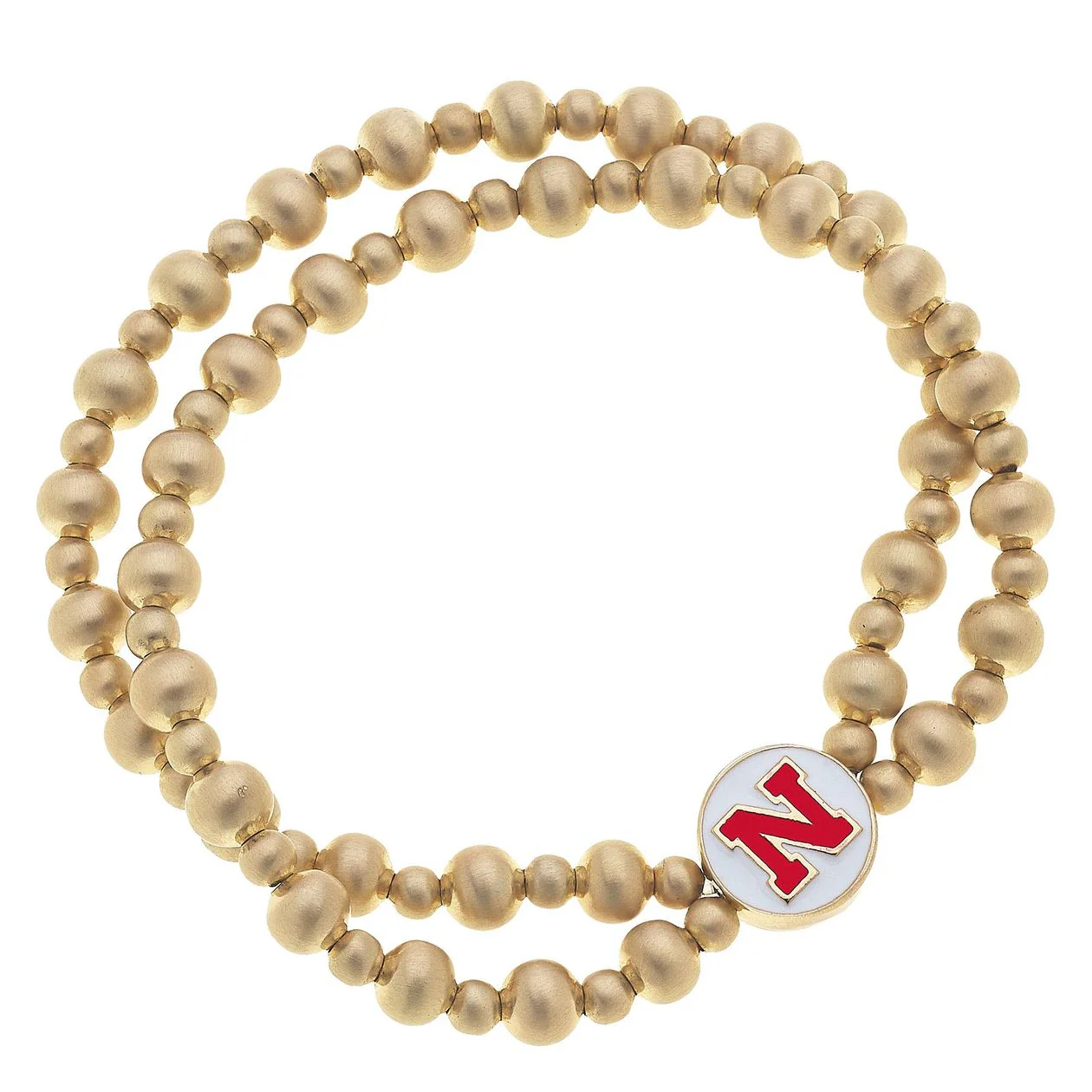 Nebraska Cornhuskers 2-Row Bead Stretch Bracelet - Image 3