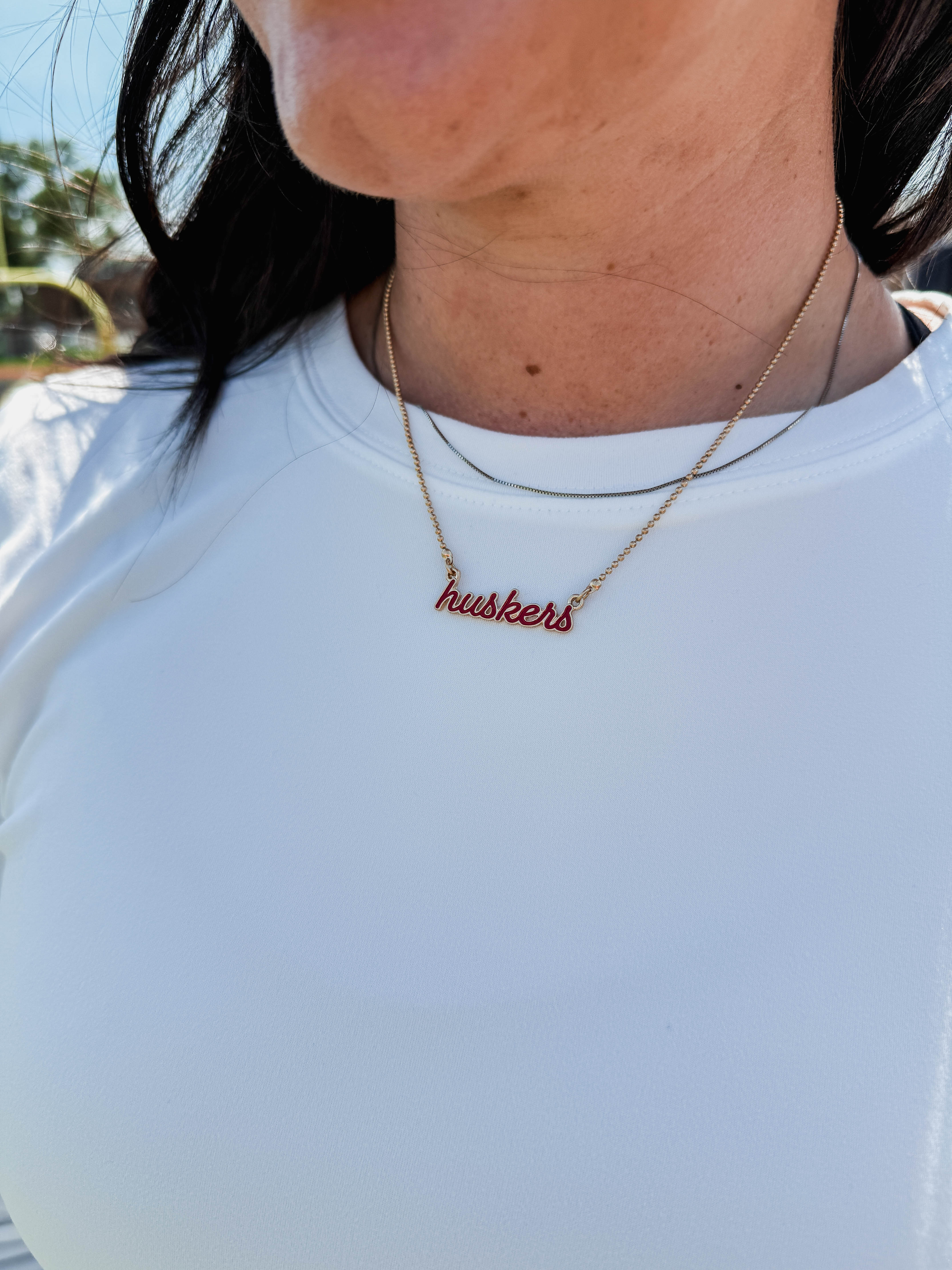 Nebraska Huskers Enamel Script Necklace - Image 3