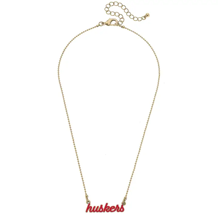 Nebraska Huskers Enamel Script Necklace - Image 5