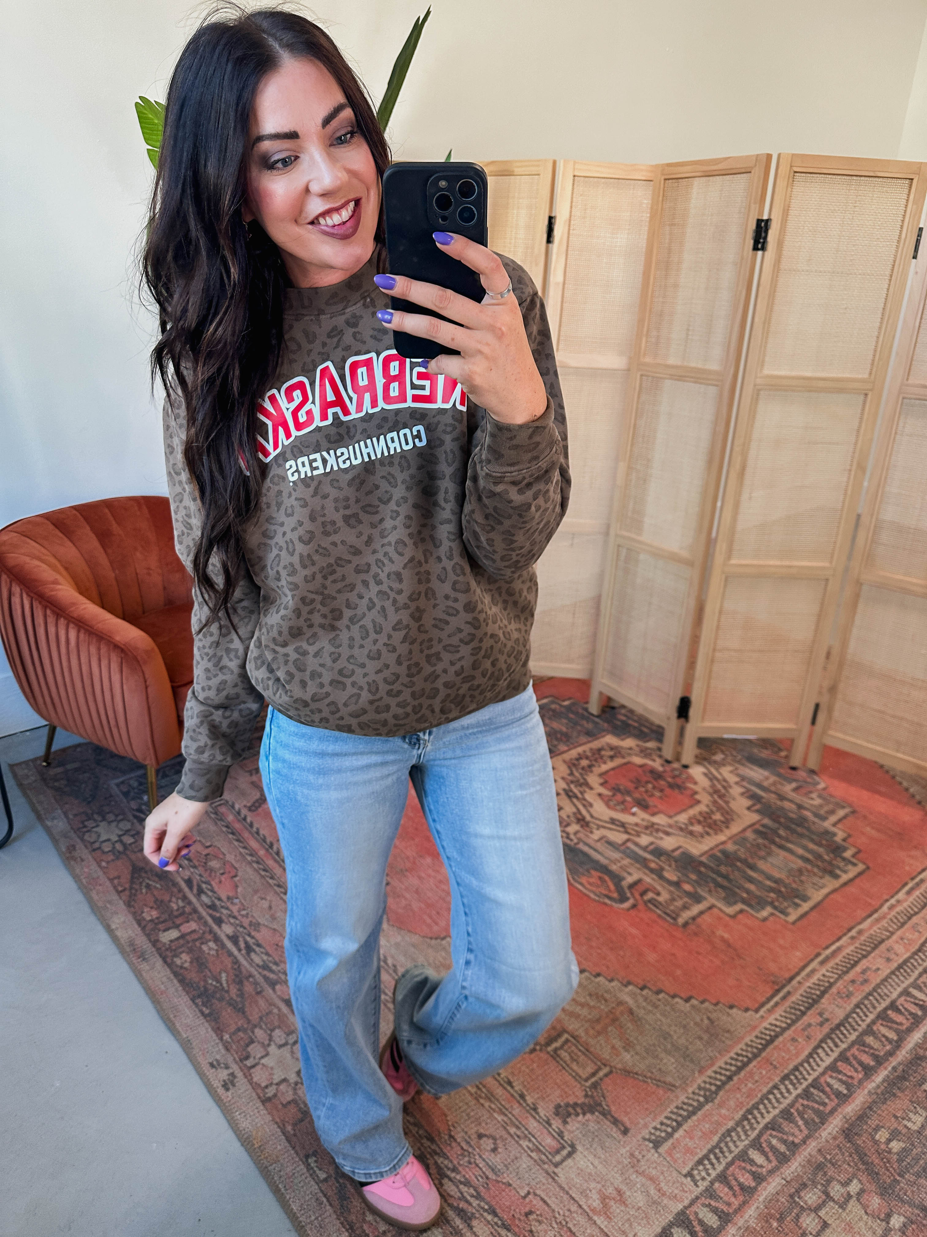 Nebraska Cornhuskers Leopard Crew - Image 12