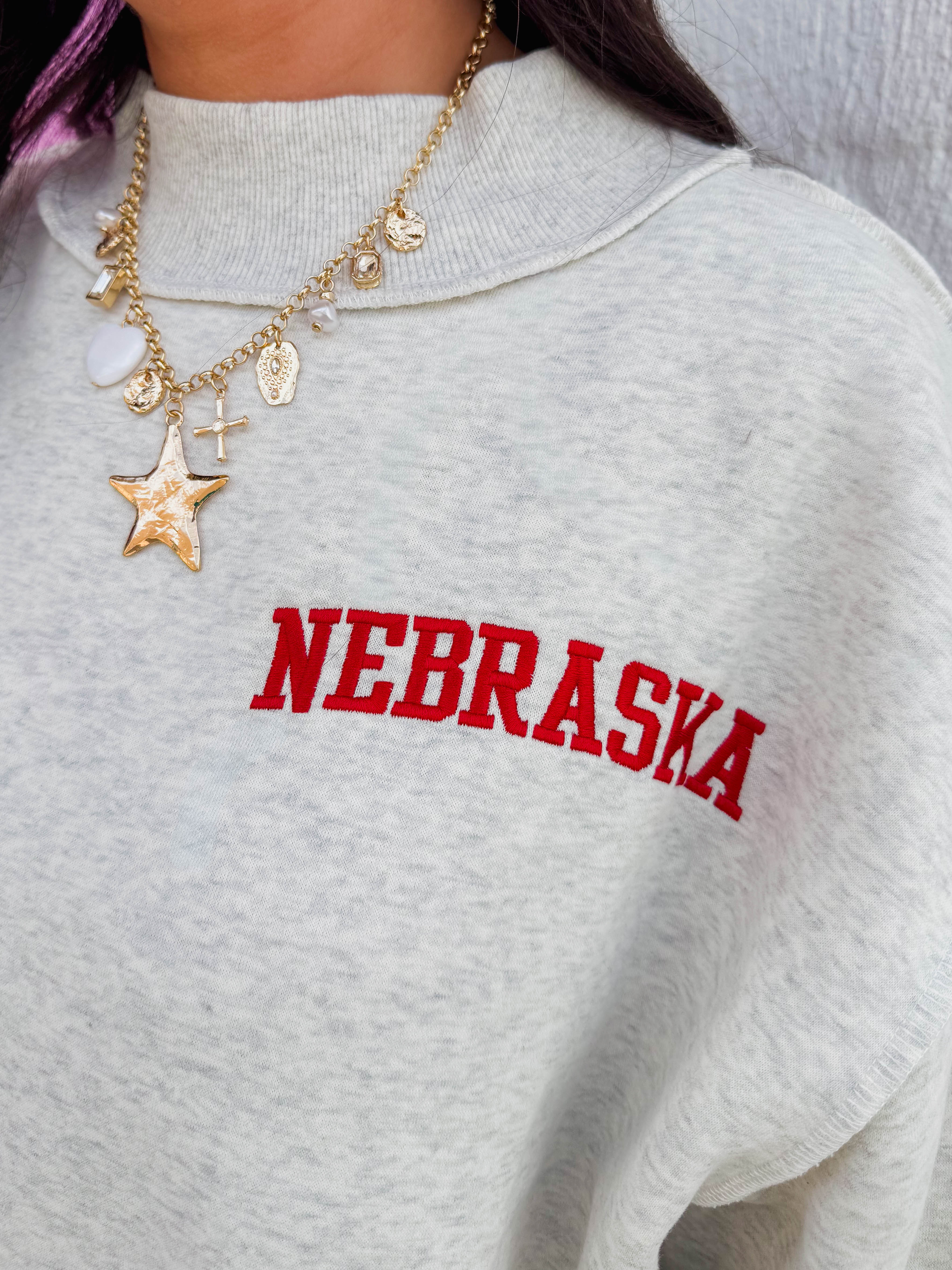 Nebraska Embroidered Mock Neck - Image 3