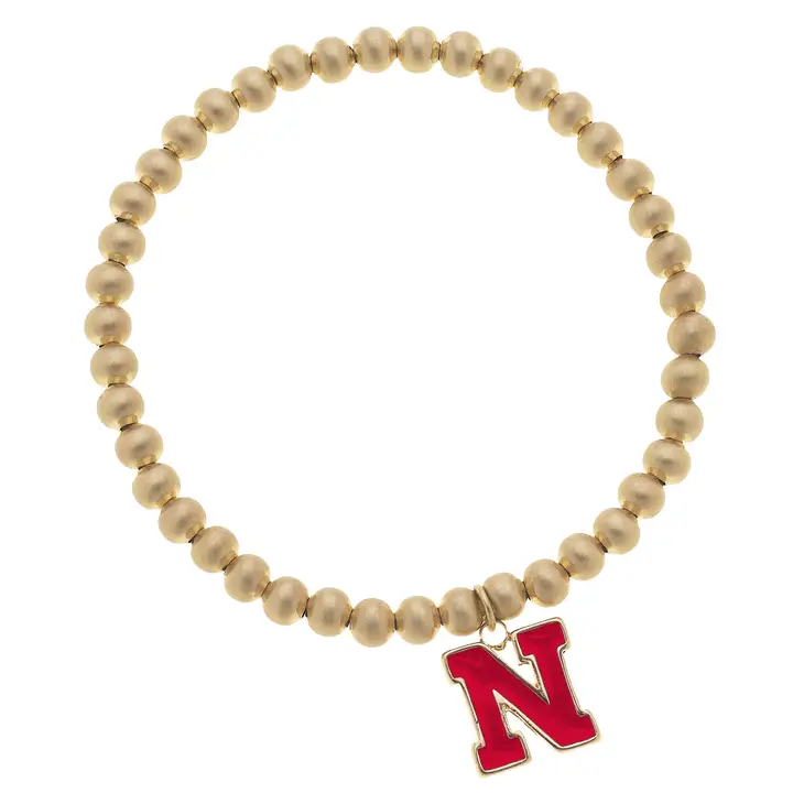 Nebraska Huskers Ball Beaded Stretch Bracelet - Image 3