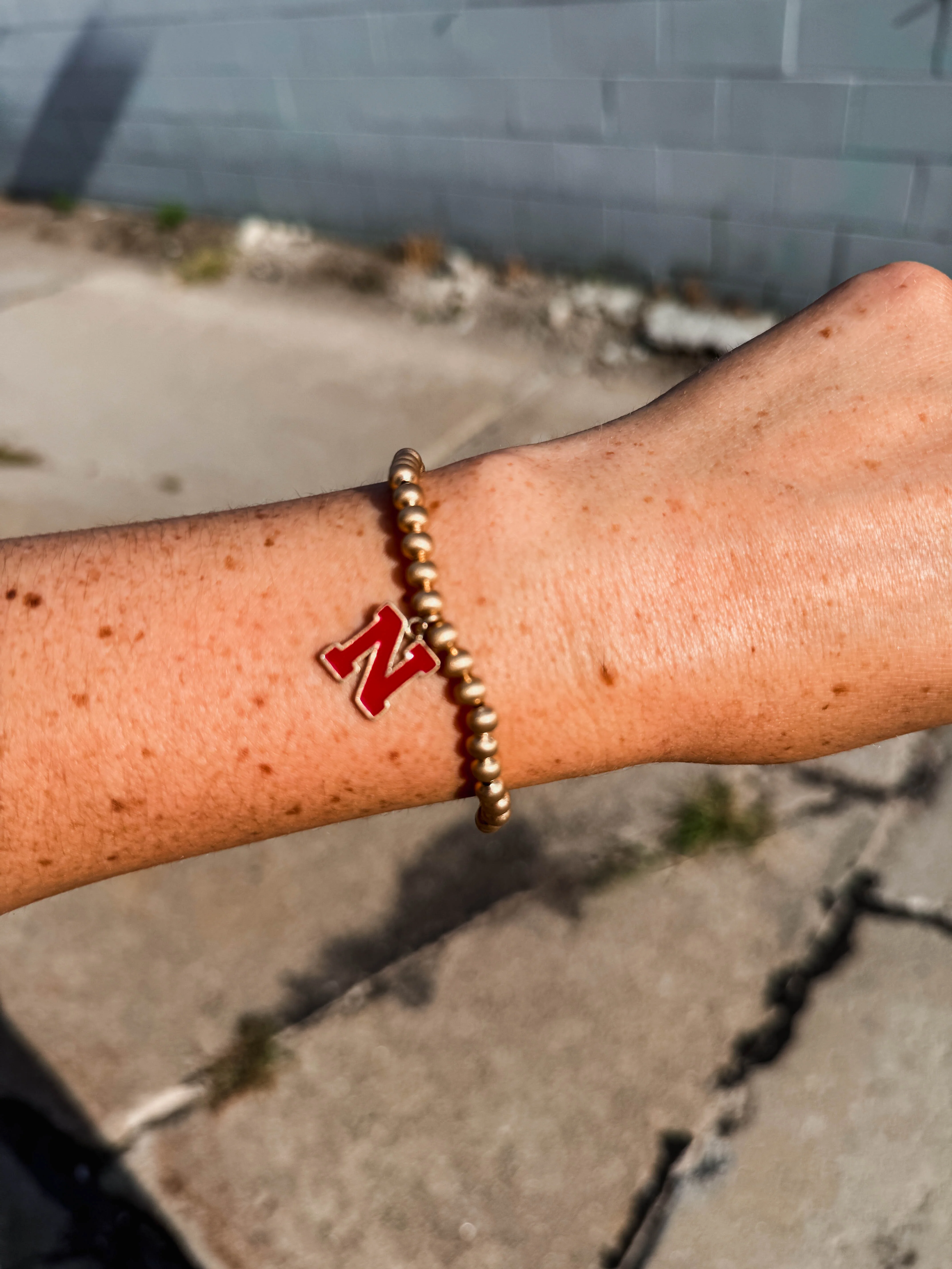 Nebraska Huskers Ball Beaded Stretch Bracelet - Image 4