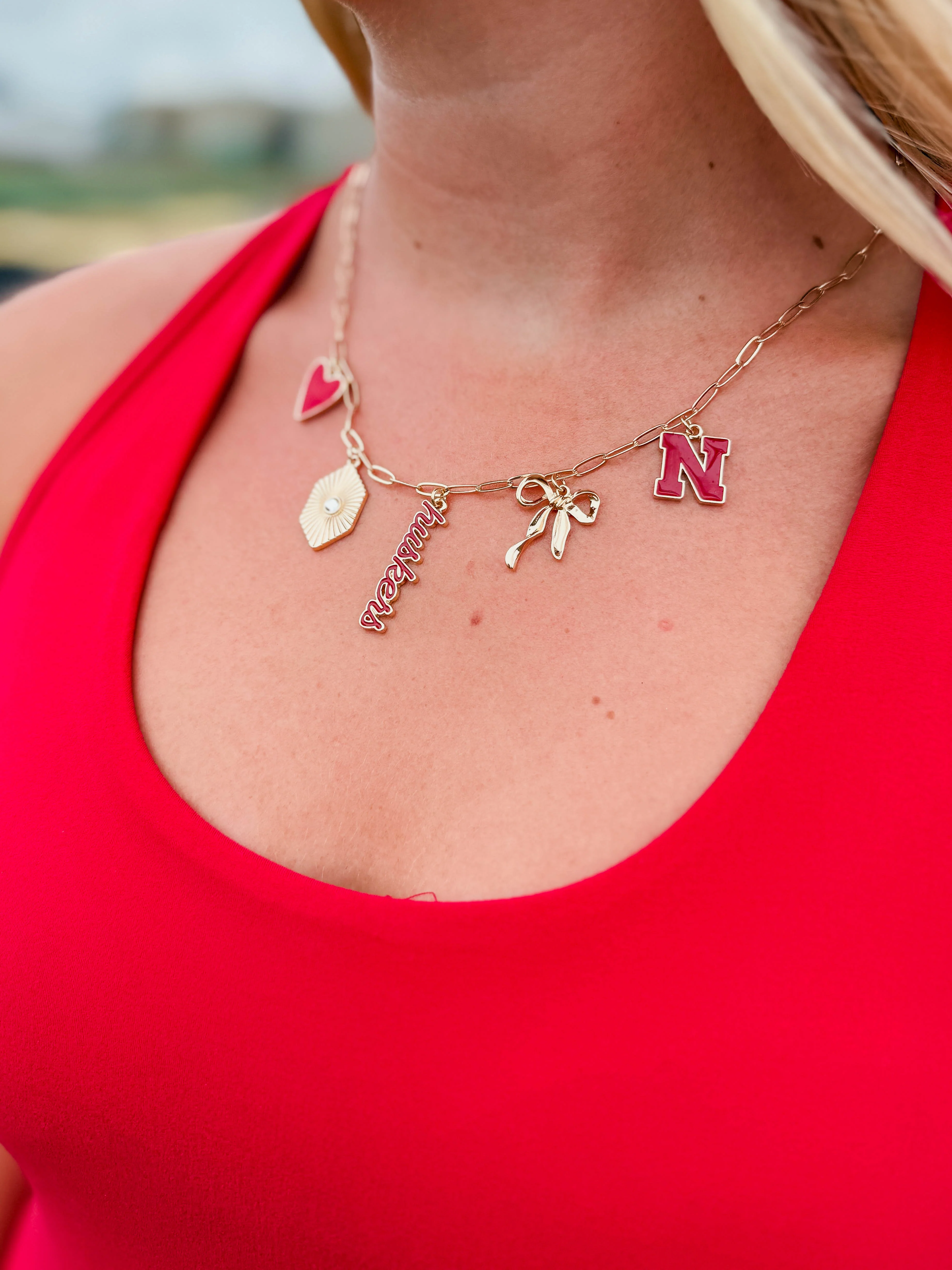 Nebraska Huskers Charm Necklace