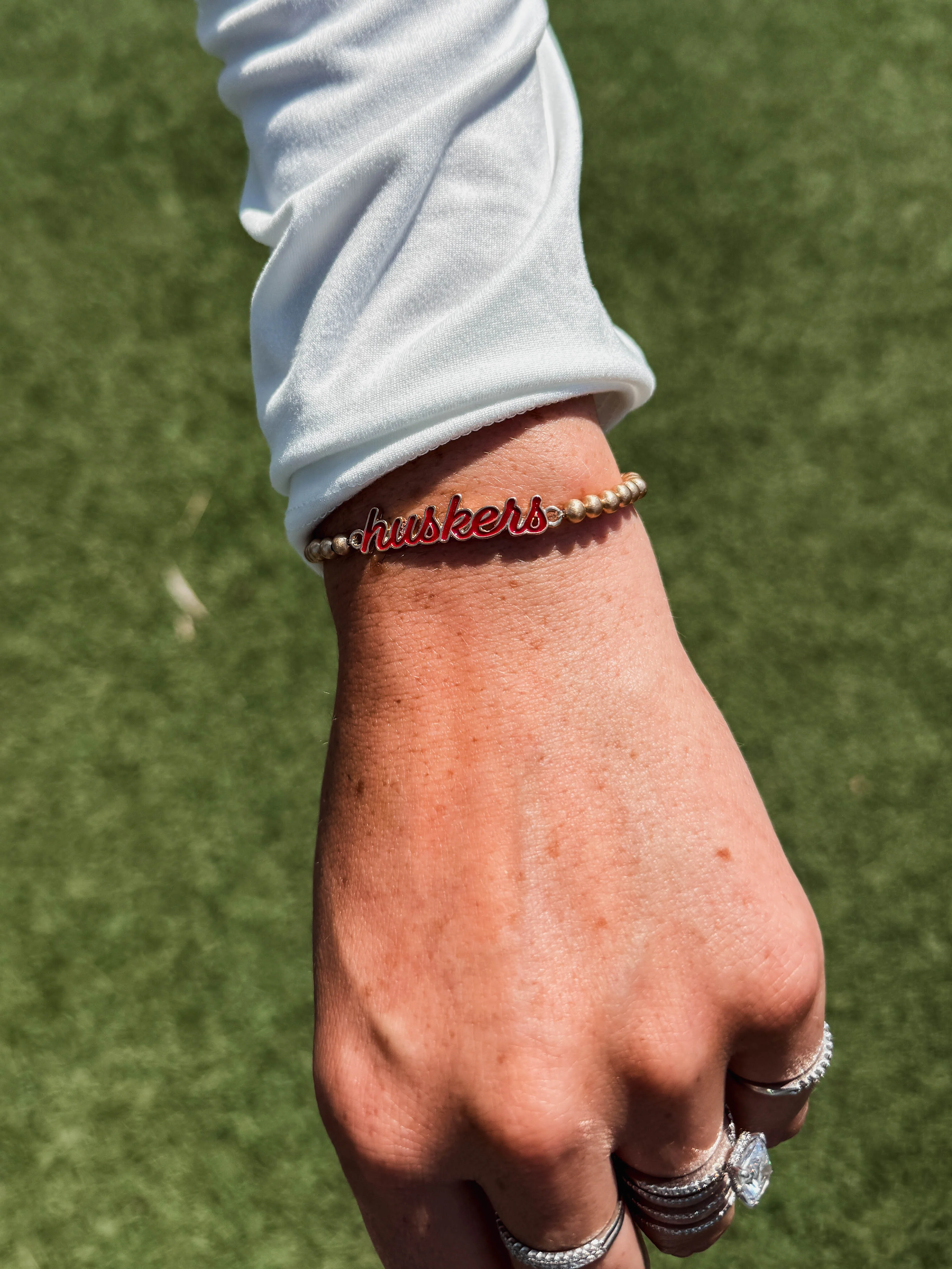 Nebraska Huskers Enamel Script Stretch Bracelet - Image 4