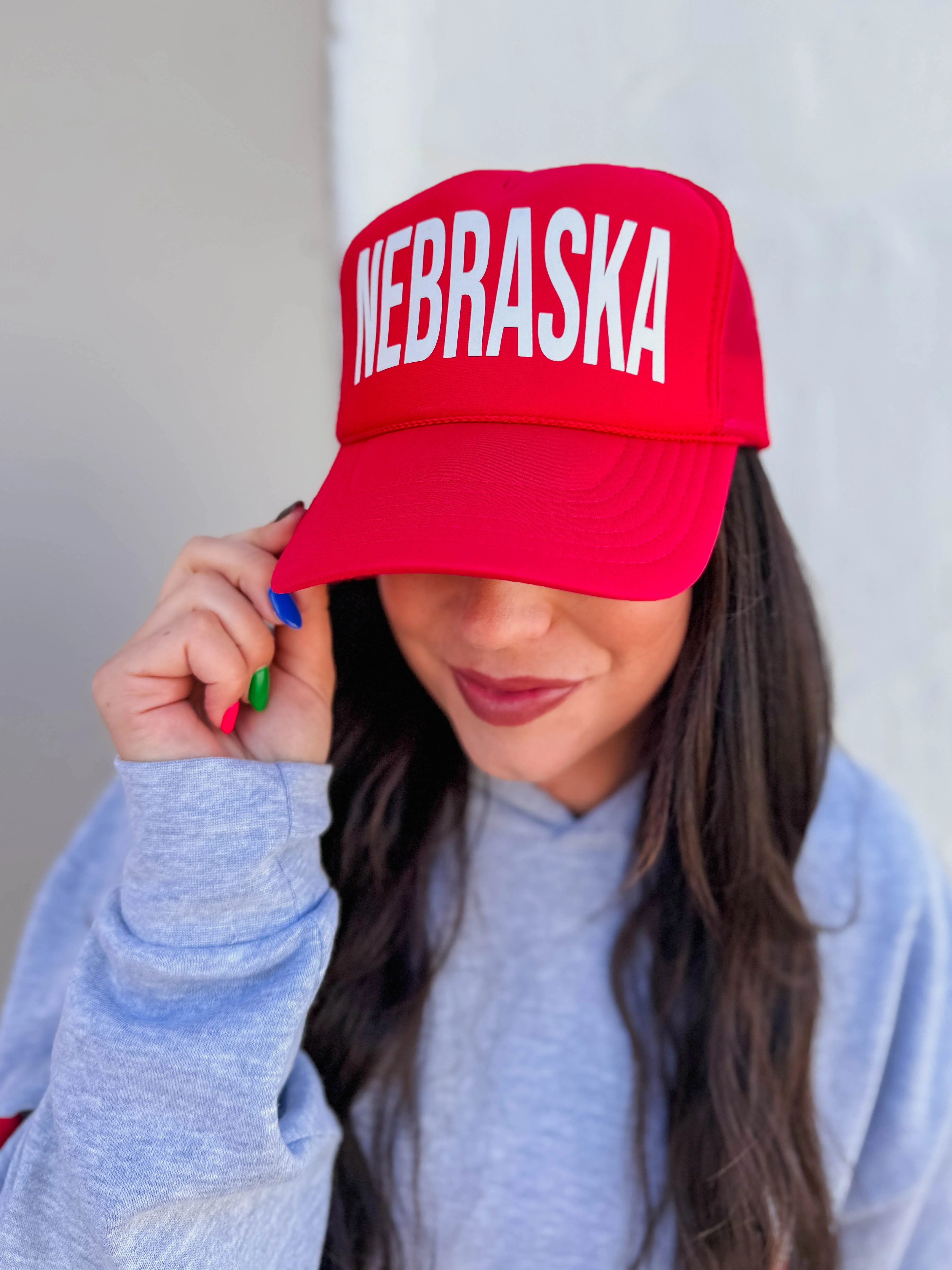 Nebraska Trucker Hat-Red/White - Image 3