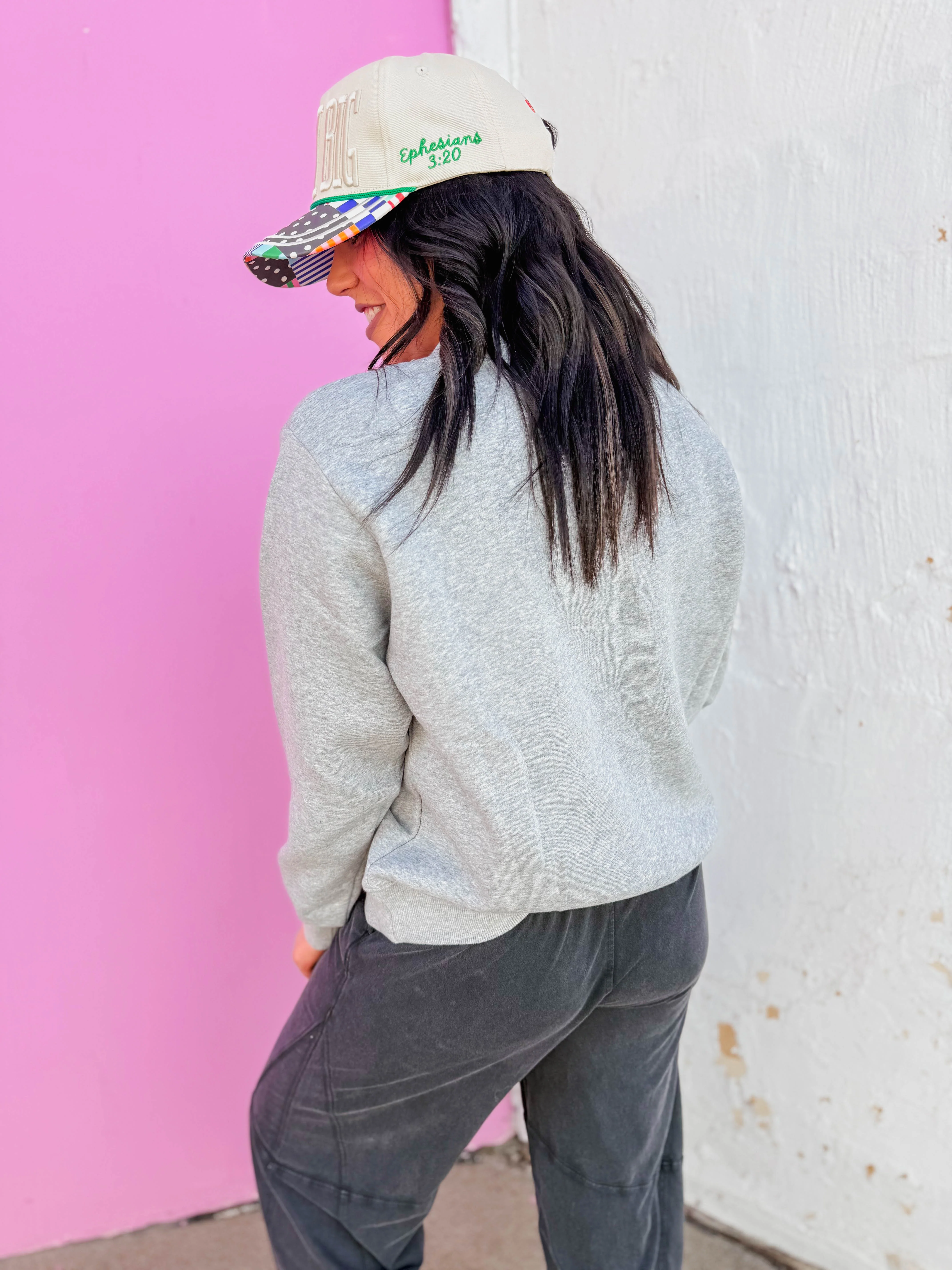 Nelly Mock Neck Sweatshirt-Heather Grey - Image 14
