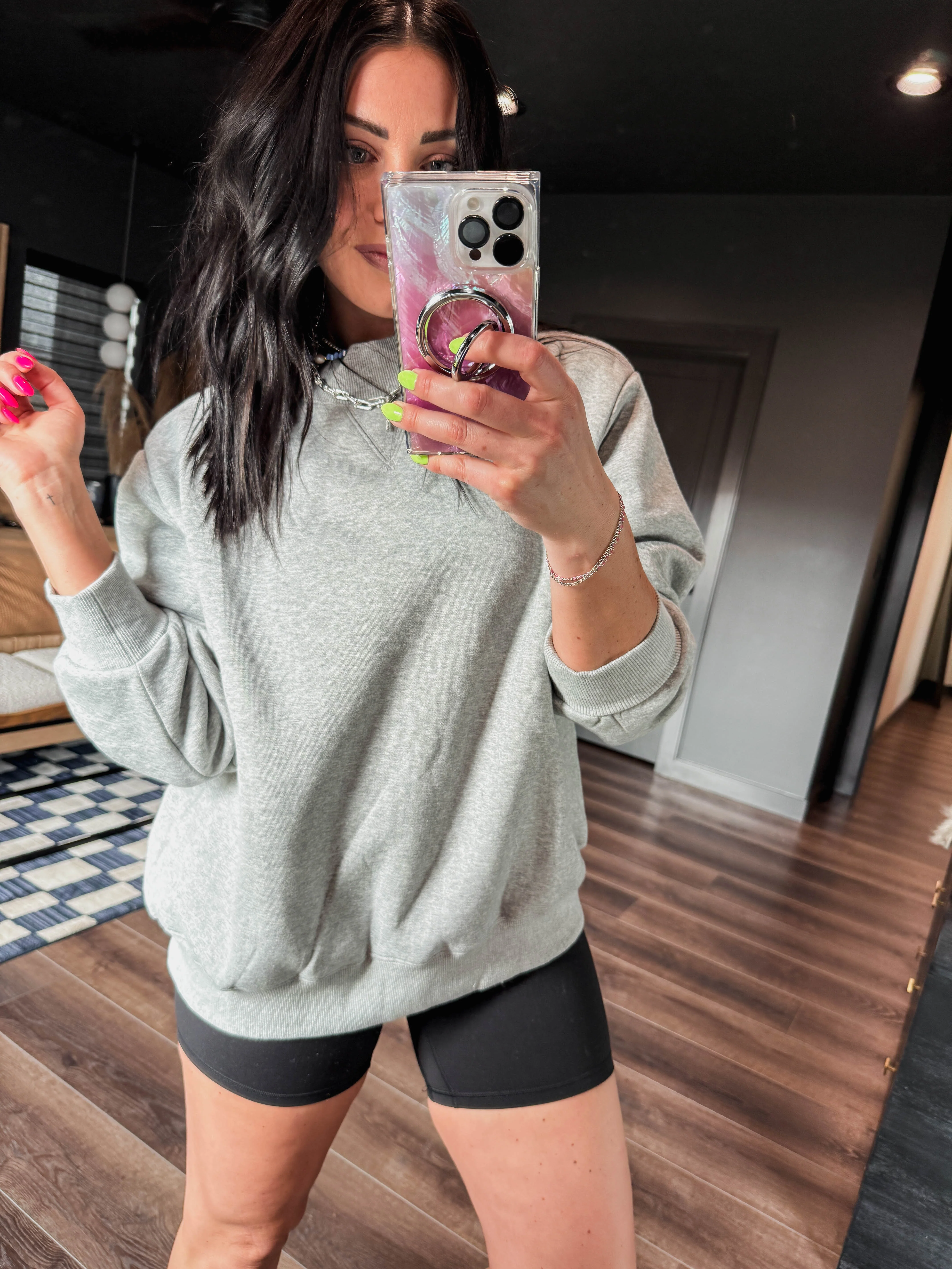 Nelly Mock Neck Sweatshirt-Heather Grey - Image 20