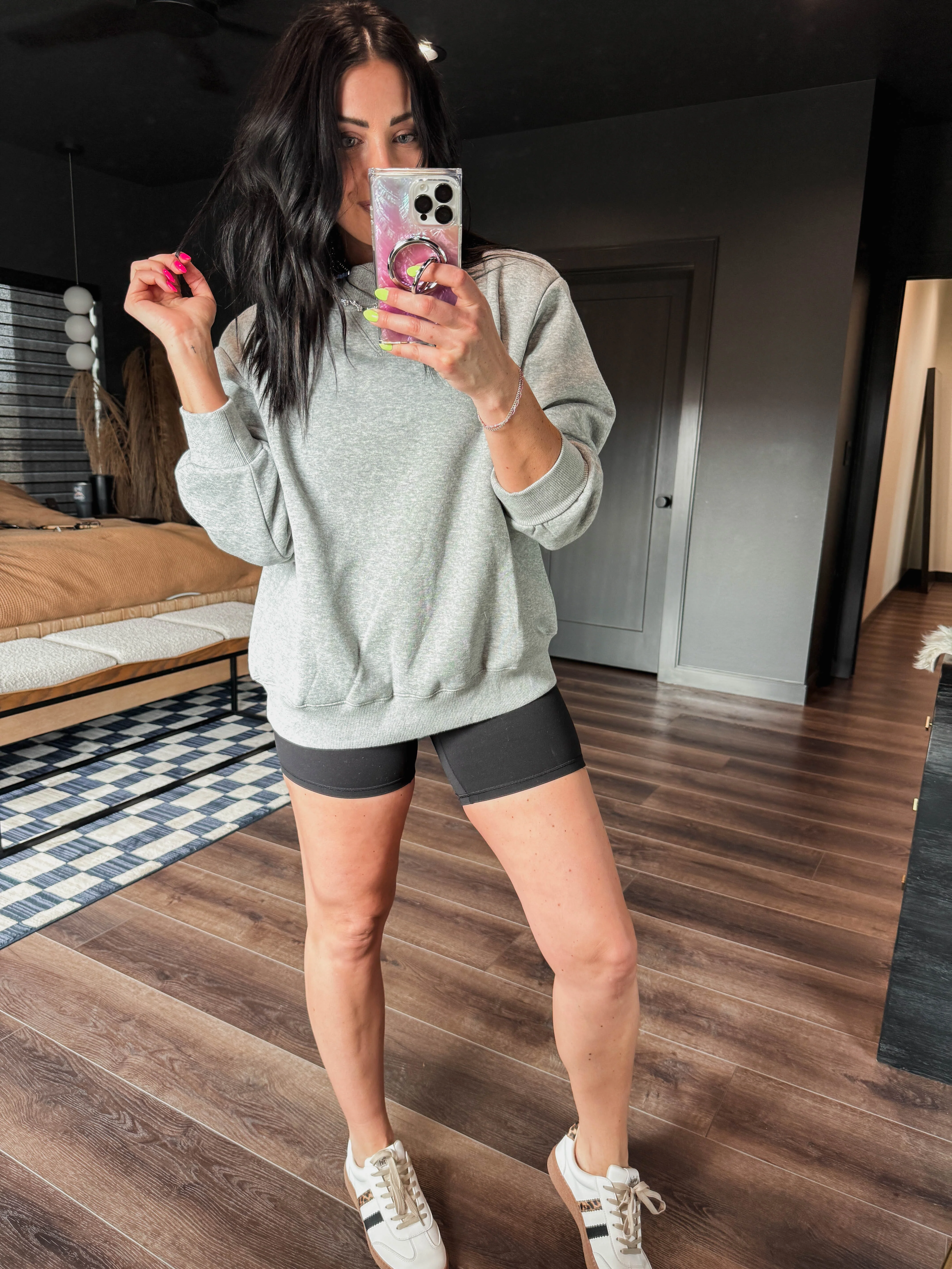 Nelly Mock Neck Sweatshirt-Heather Grey - Image 23