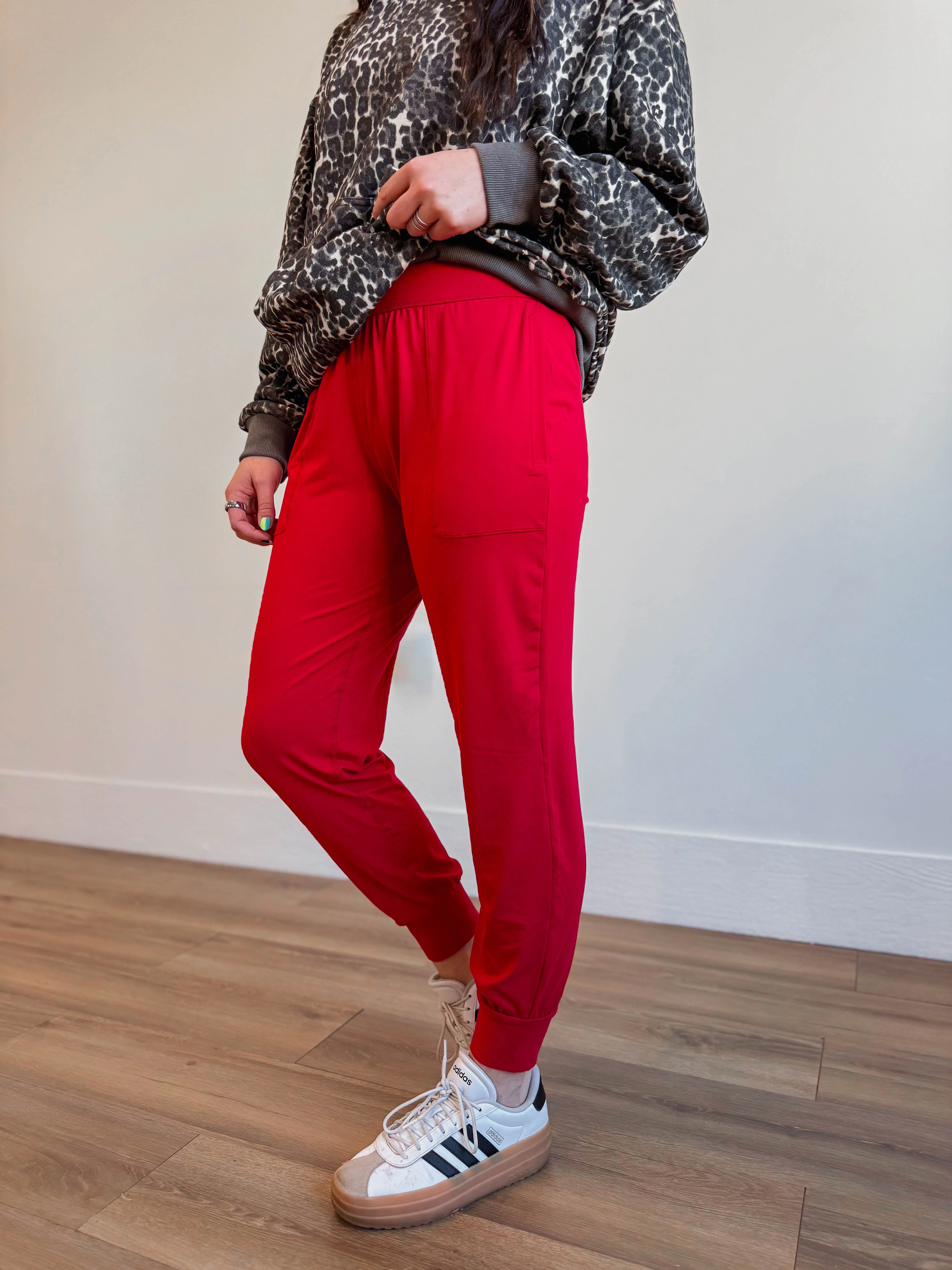 On The Go Joggers-Red - Image 3
