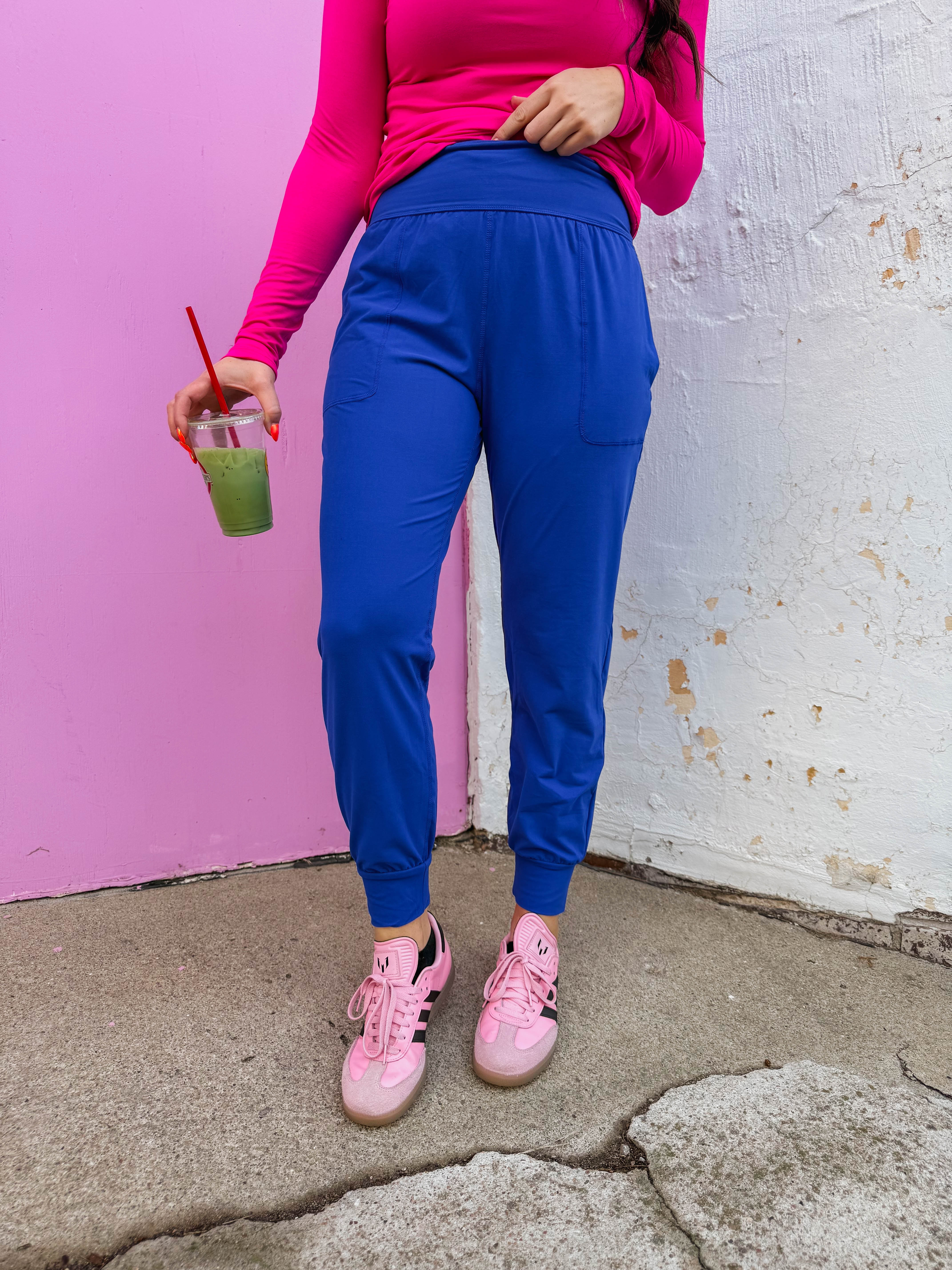 On The Go Joggers-Royal