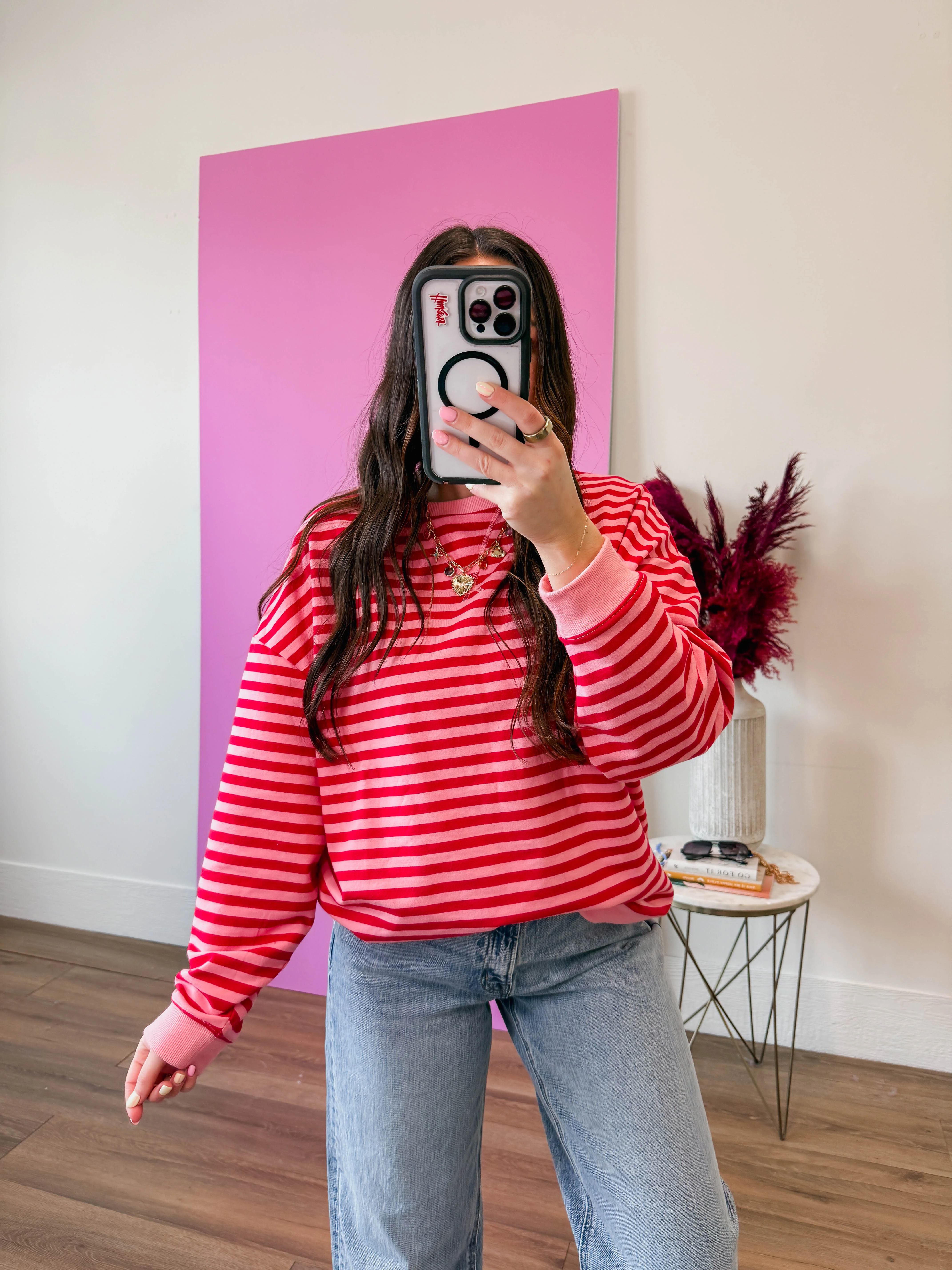 On The Line Pullover-Pink/Red - Image 11