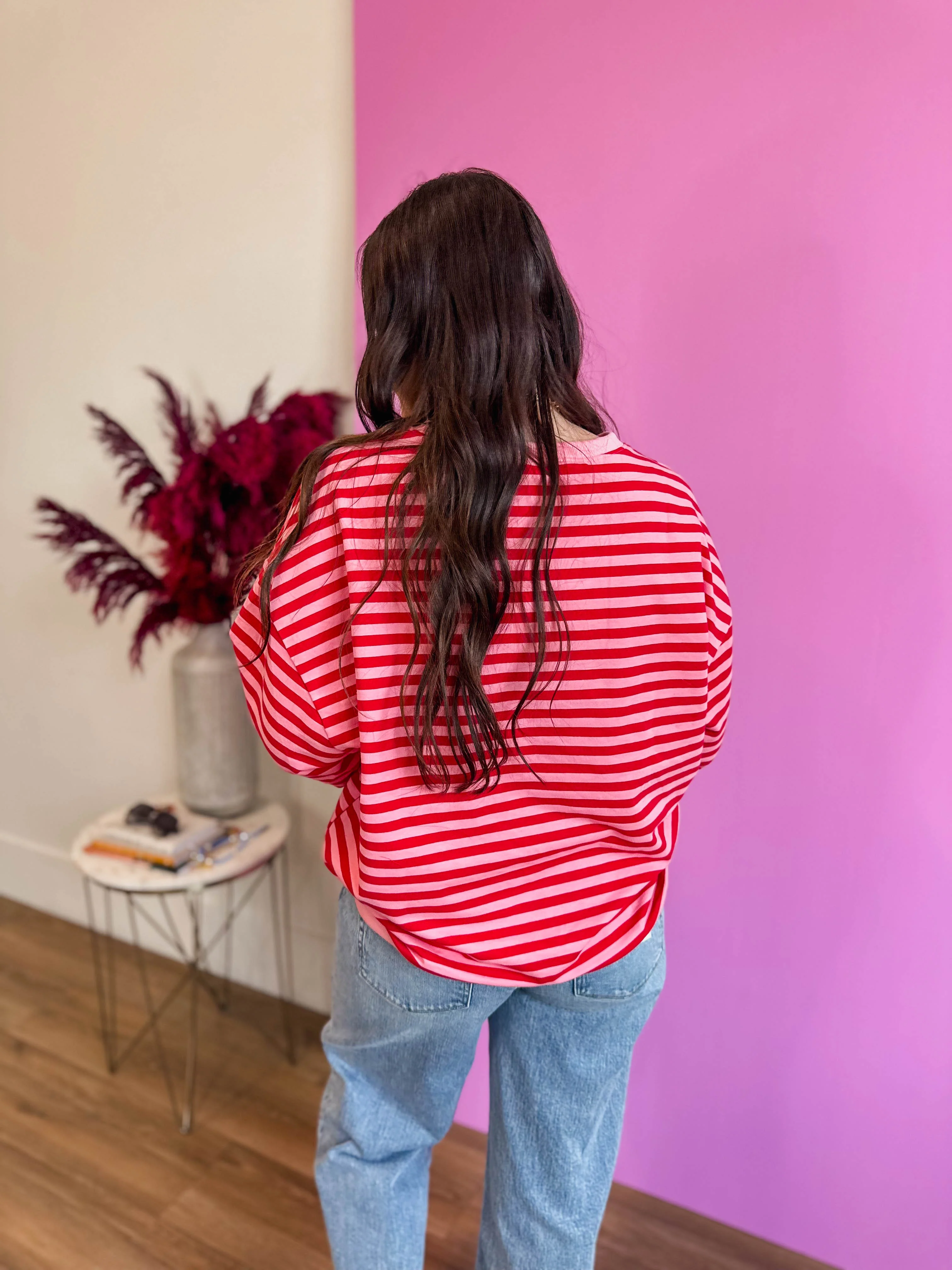 On The Line Pullover-Pink/Red - Image 12