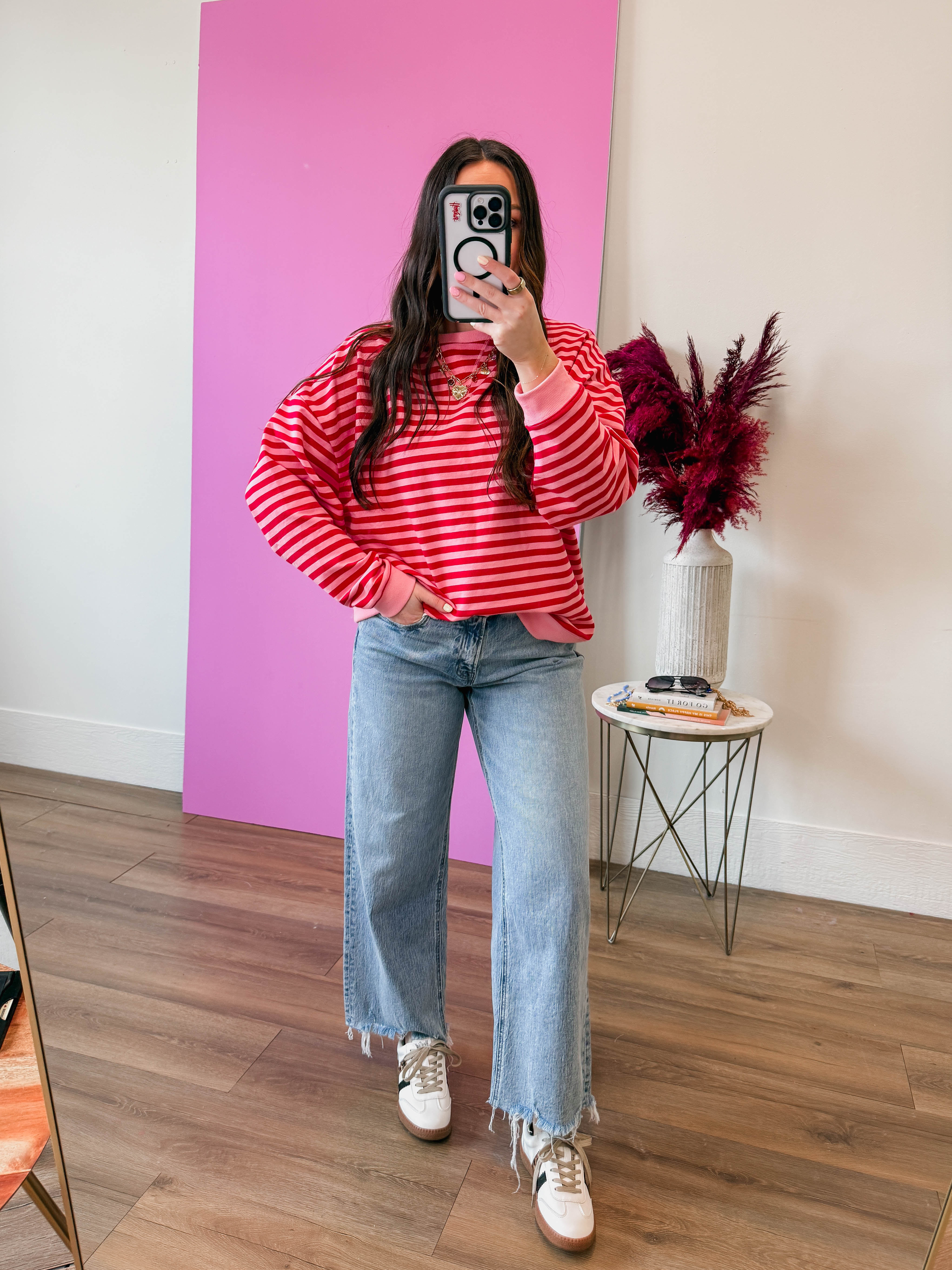 On The Line Pullover-Pink/Red - Image 13