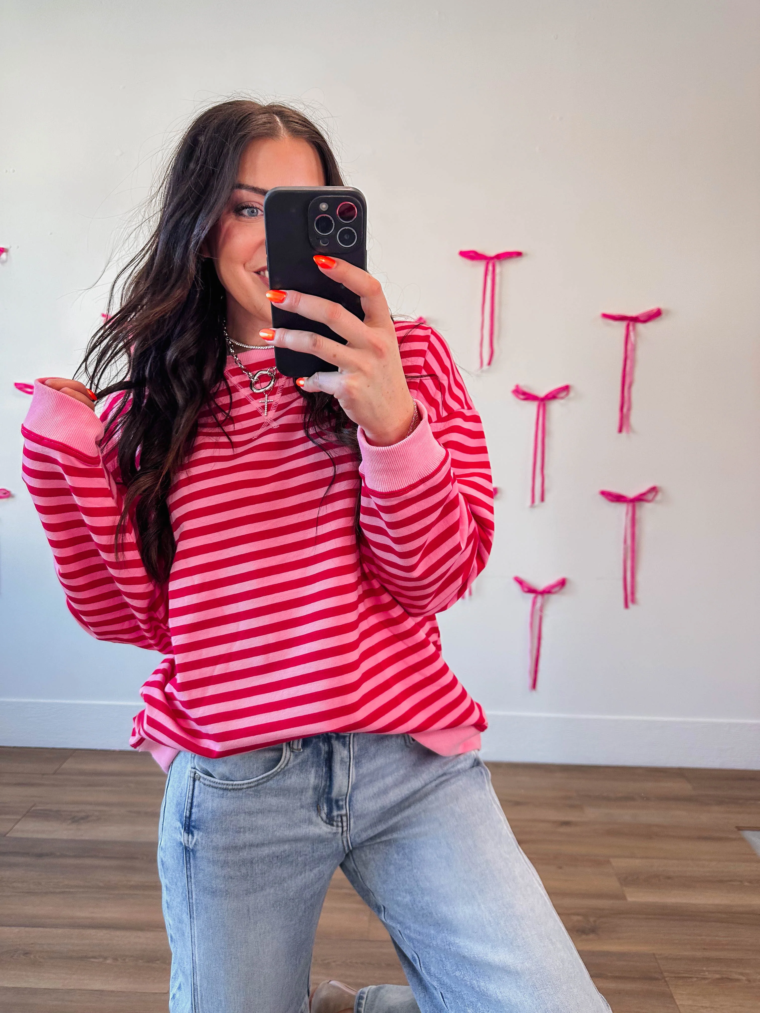 On The Line Pullover-Pink/Red - Image 18