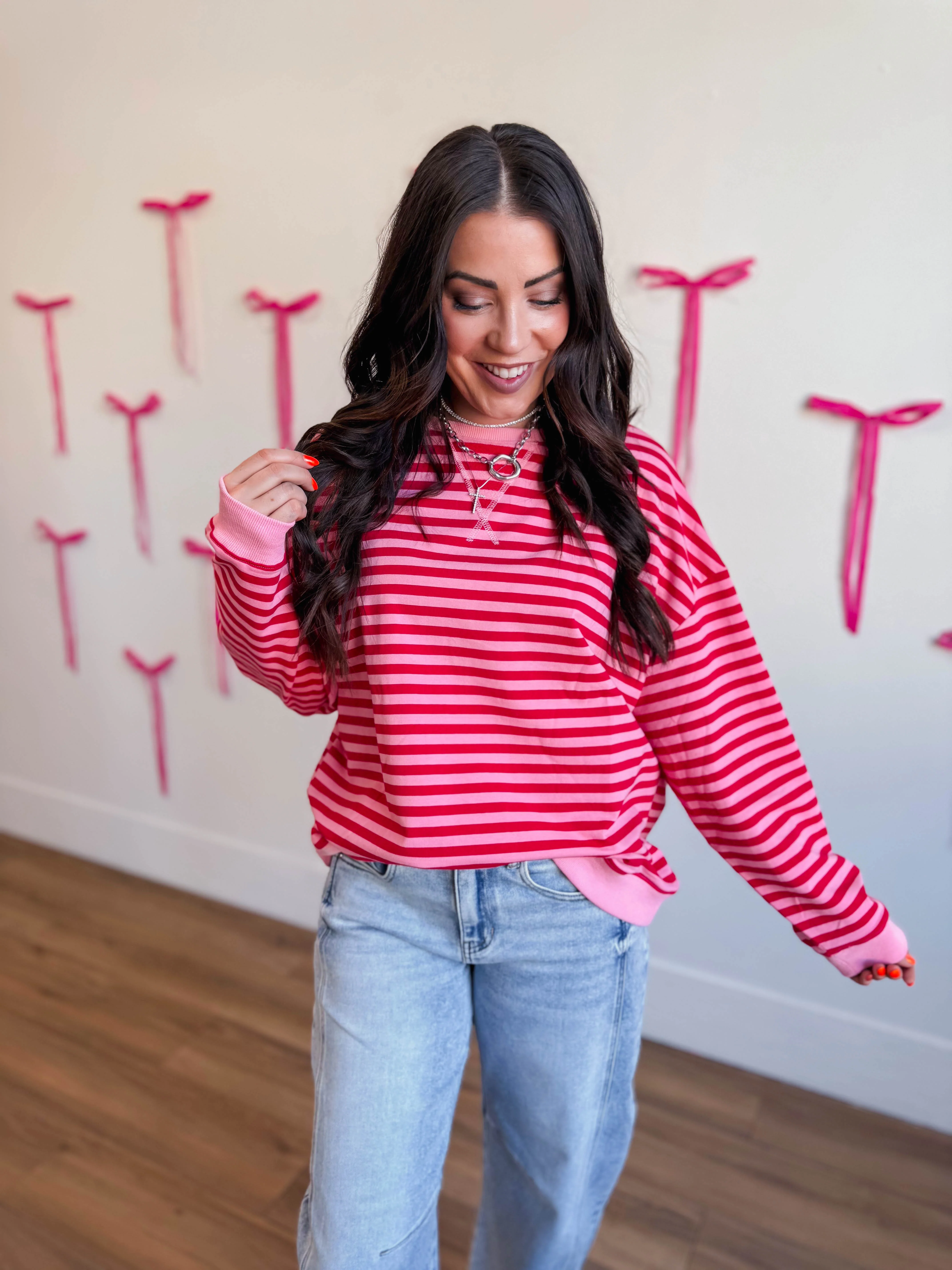 On The Line Pullover-Pink/Red - Image 21