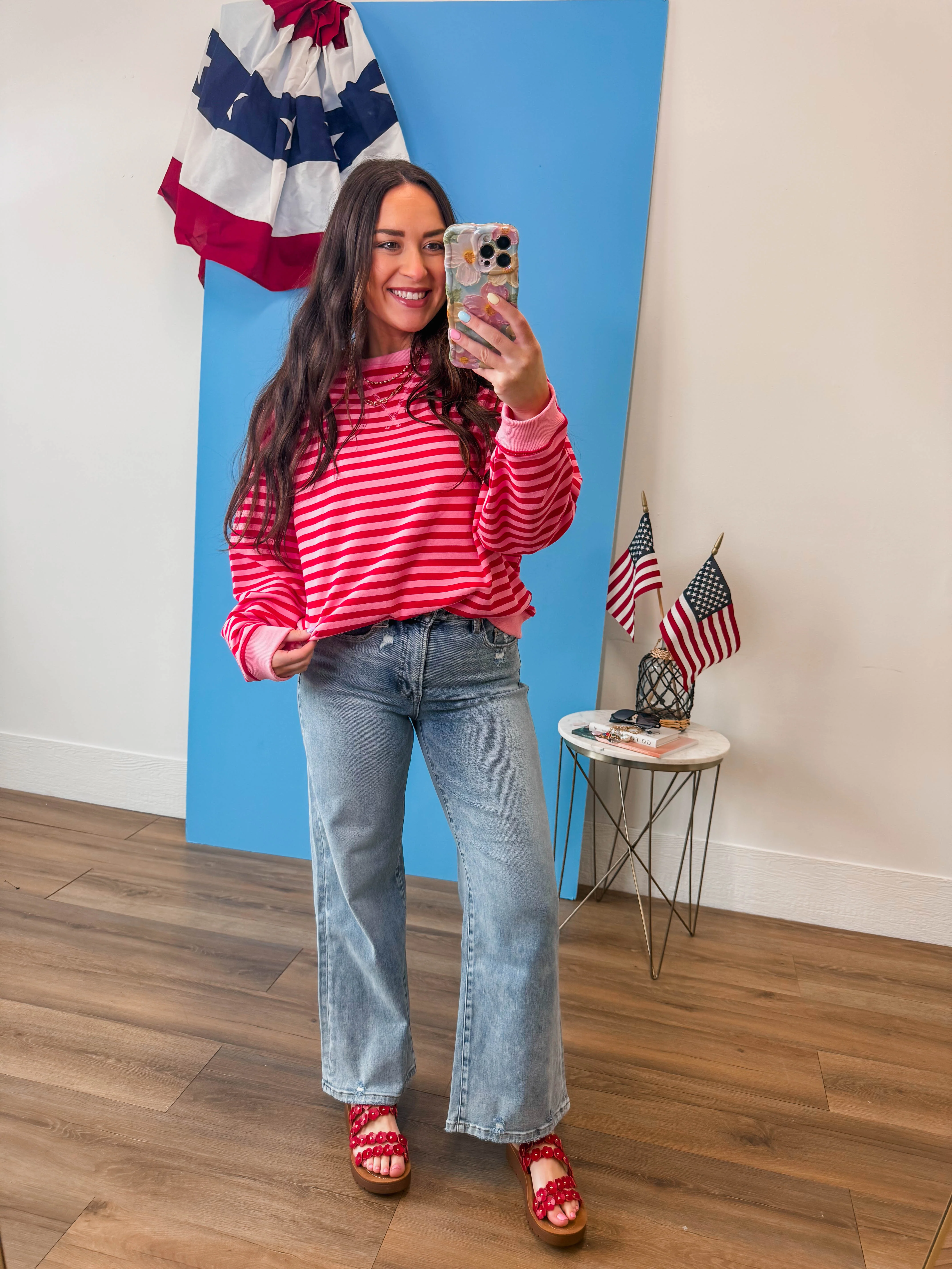 On The Line Pullover-Pink/Red - Image 4