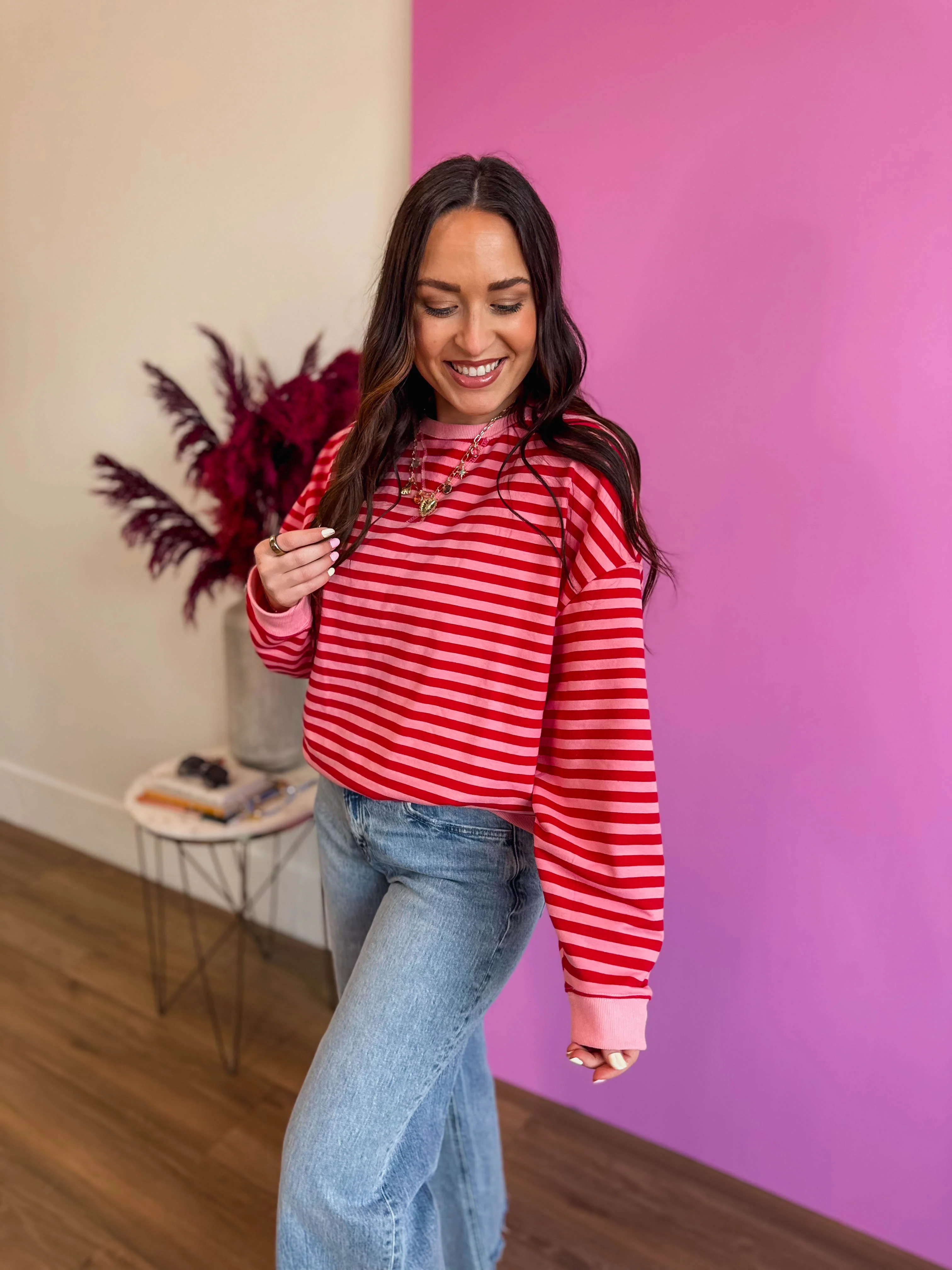 On The Line Pullover-Pink/Red - Image 9