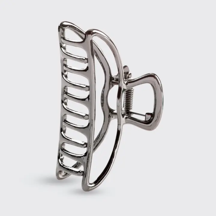 Open Shape Claw Clip - Hematite - Image 2