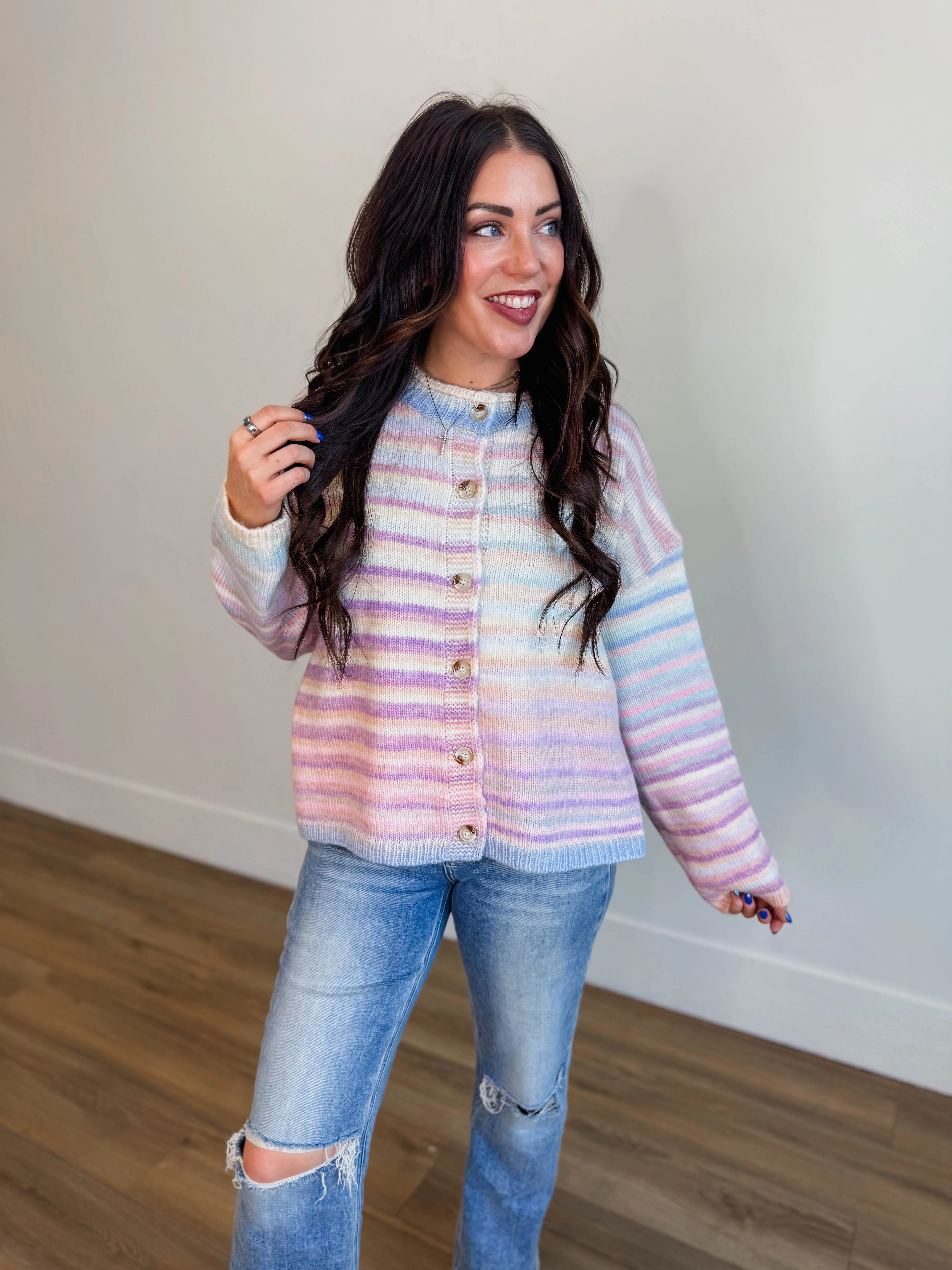 Over The Rainbow Cardigan-Bubblegum/Mint - Image 11