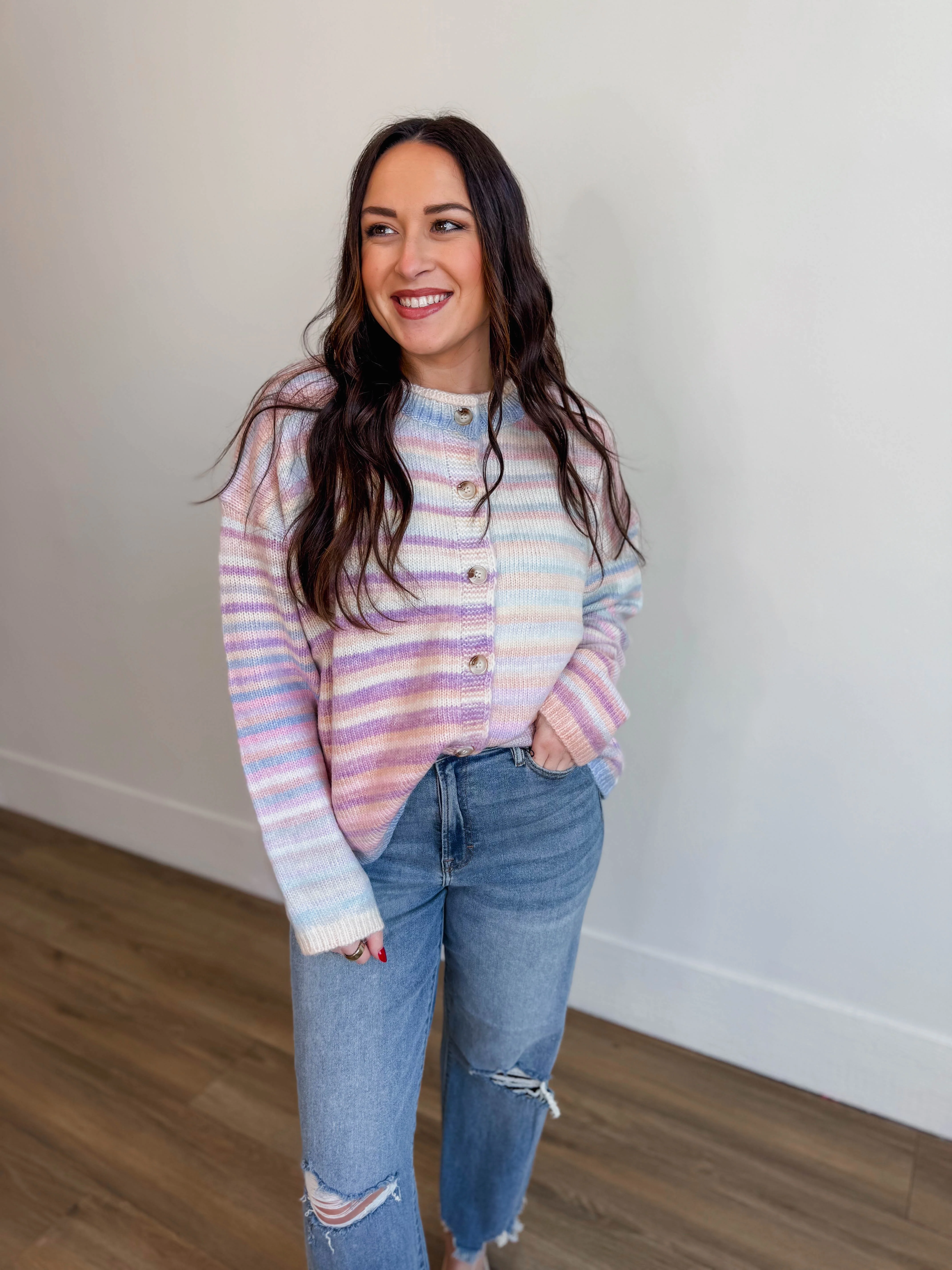 Over The Rainbow Cardigan-Bubblegum/Mint - Image 16