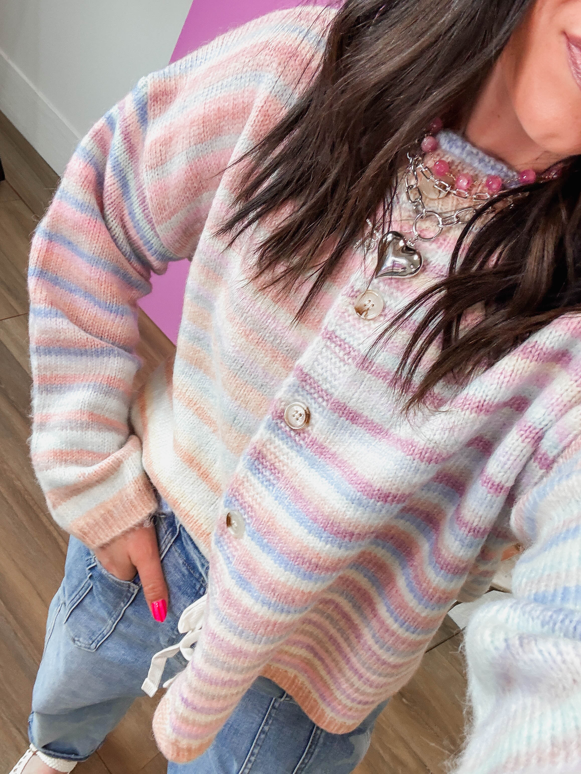 Over The Rainbow Cardigan-Bubblegum/Mint - Image 34