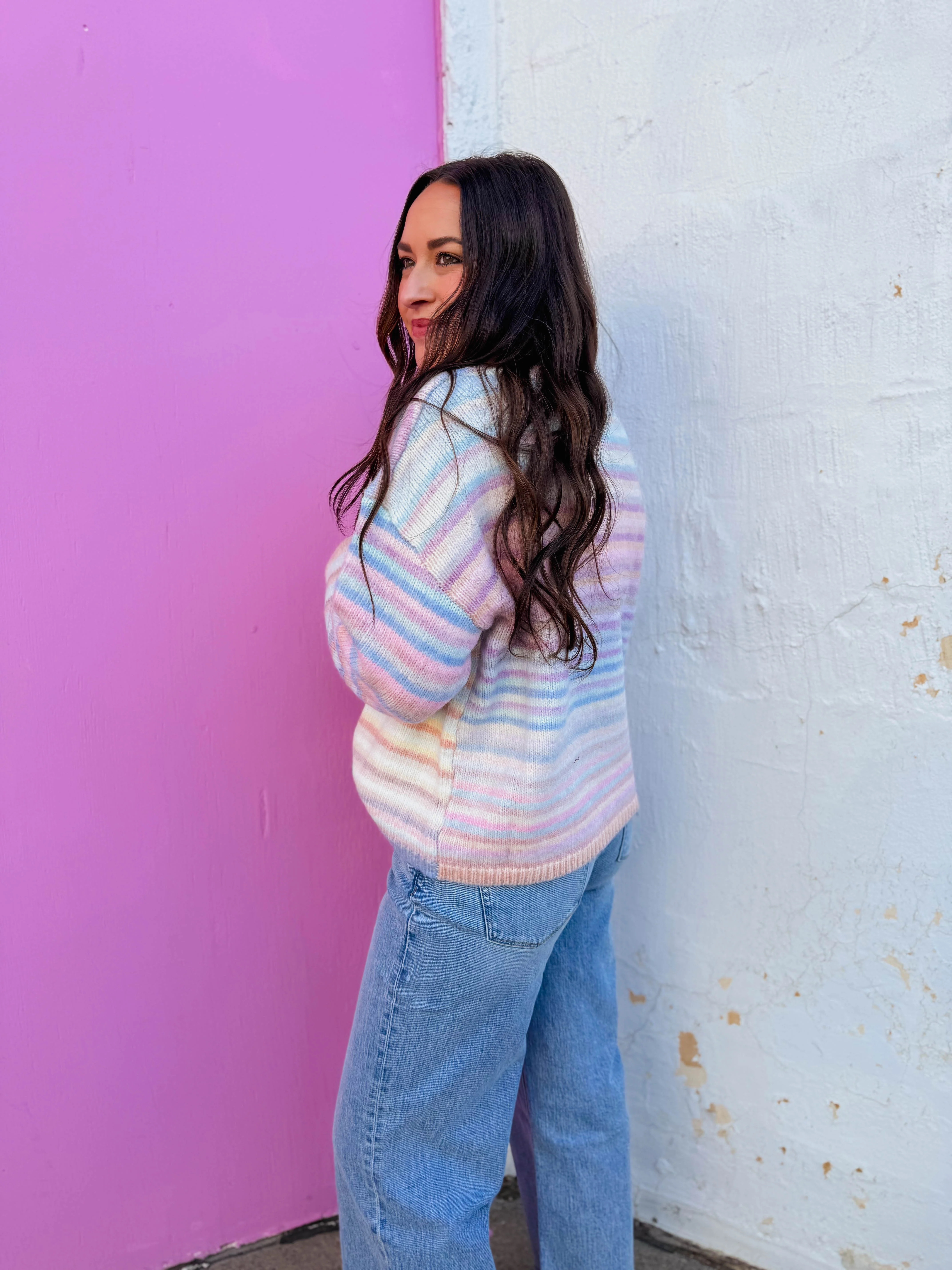 Over The Rainbow Cardigan-Bubblegum/Mint - Image 8
