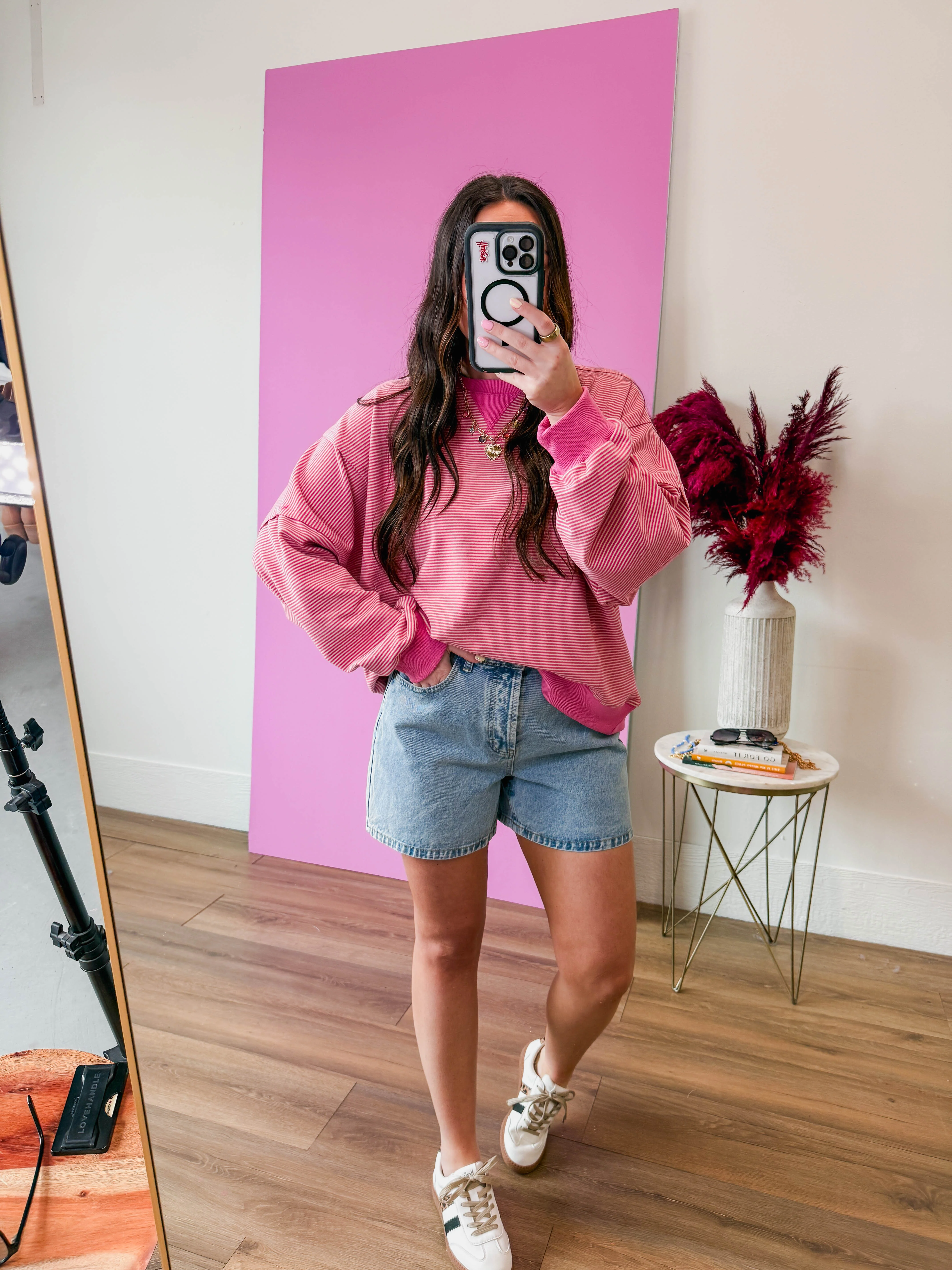Paige Striped Pullover-Pink/Natural - Image 8