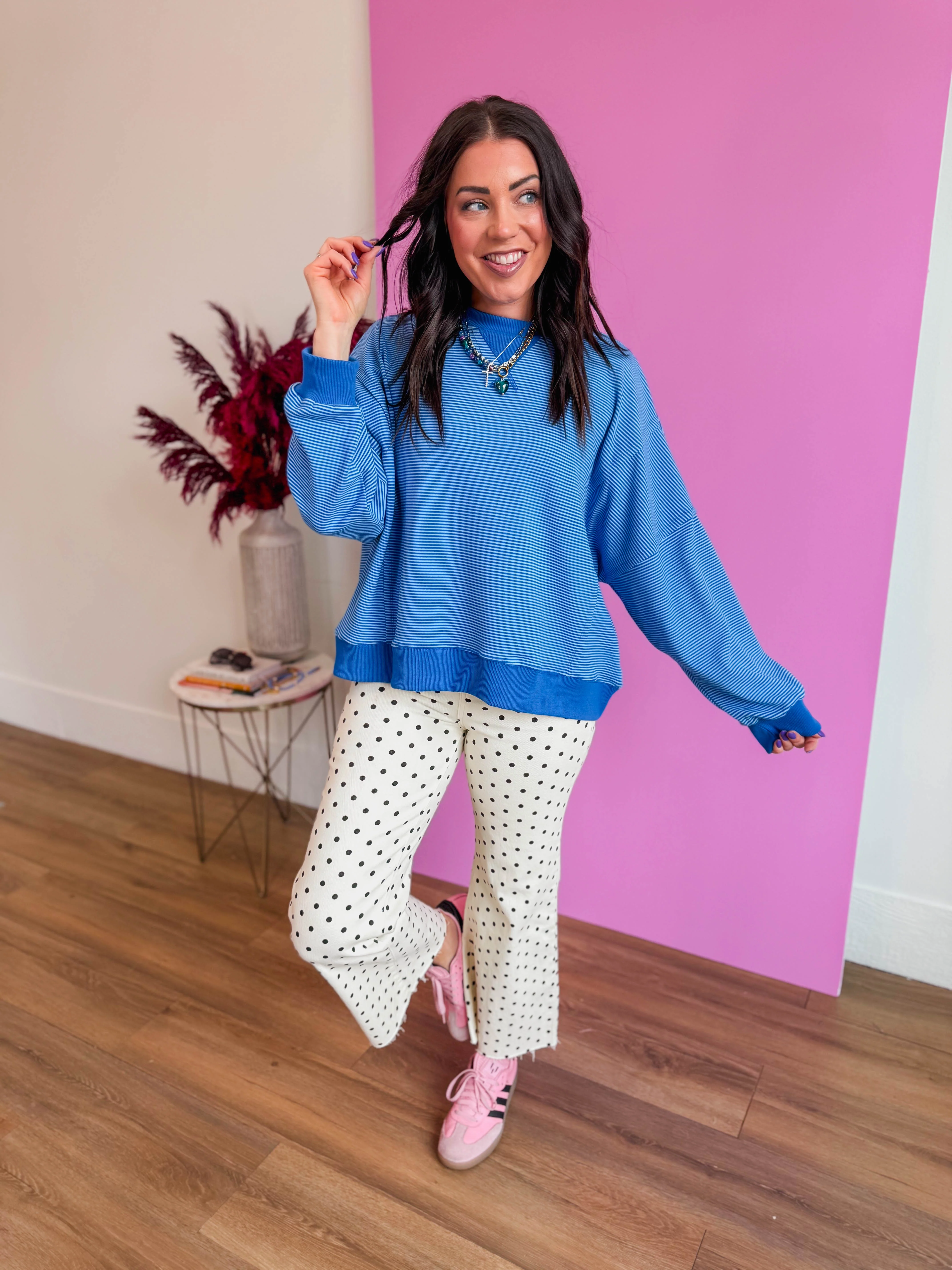Paige Striped Pullover-Blue/Navy - Image 11