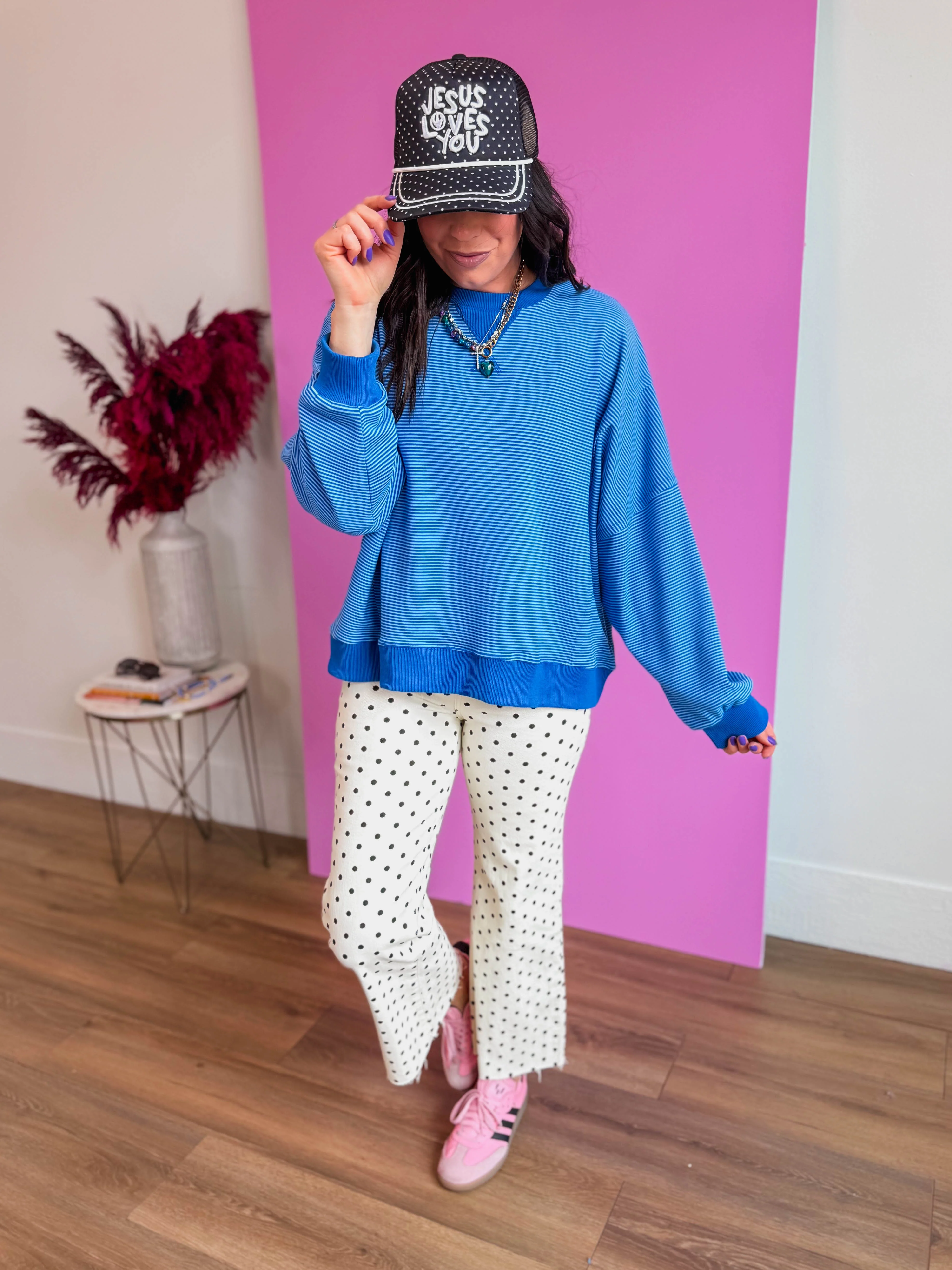 Paige Striped Pullover-Blue/Navy - Image 18