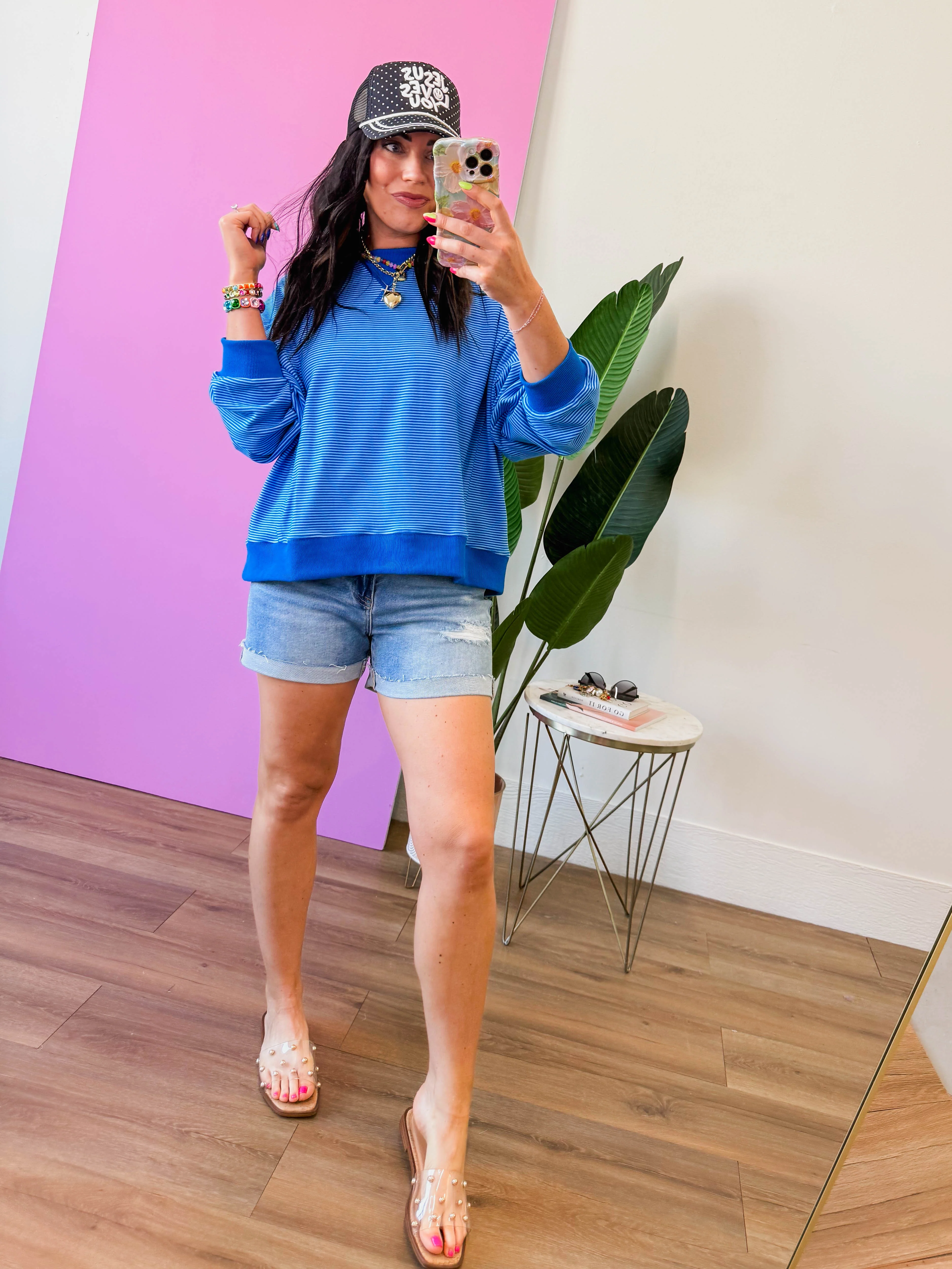 Paige Striped Pullover-Blue/Navy - Image 8